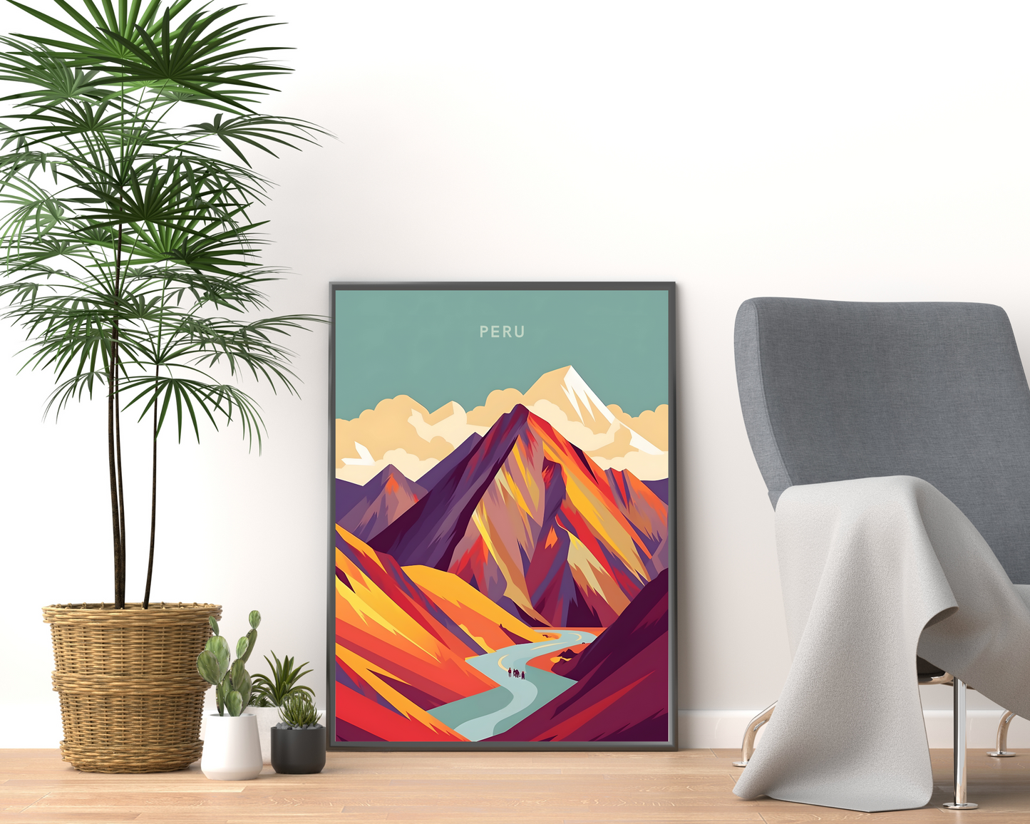 Rainbow Mountain Peru Travel Poster Print - Pitchers Design