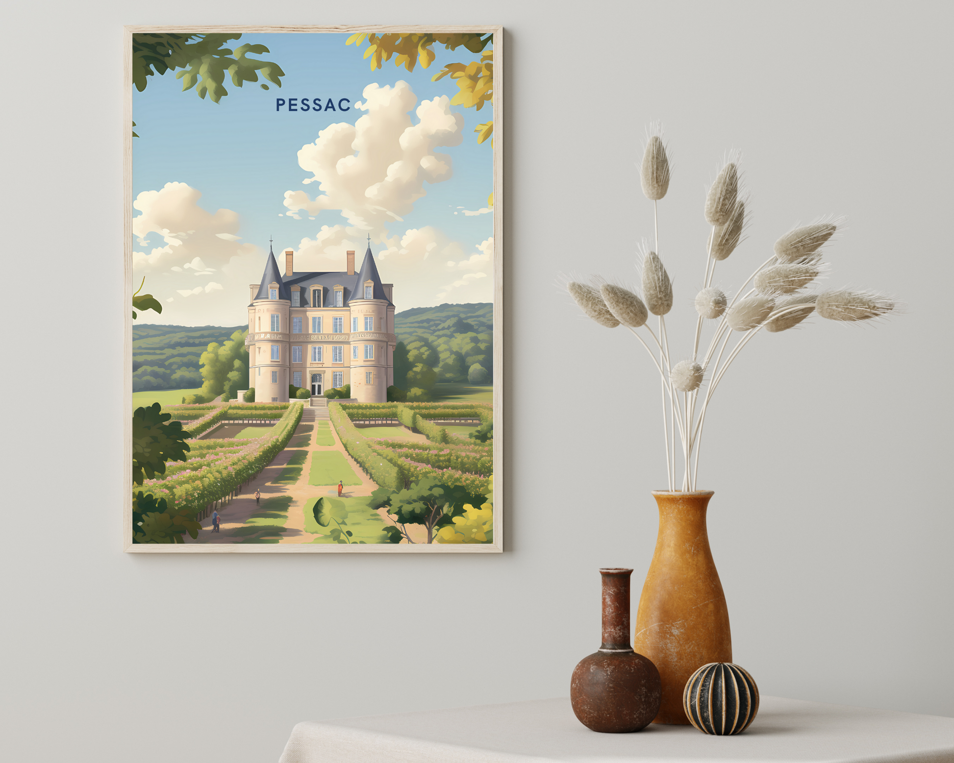 Pessac France Travel Poster Print - Pitchers Design