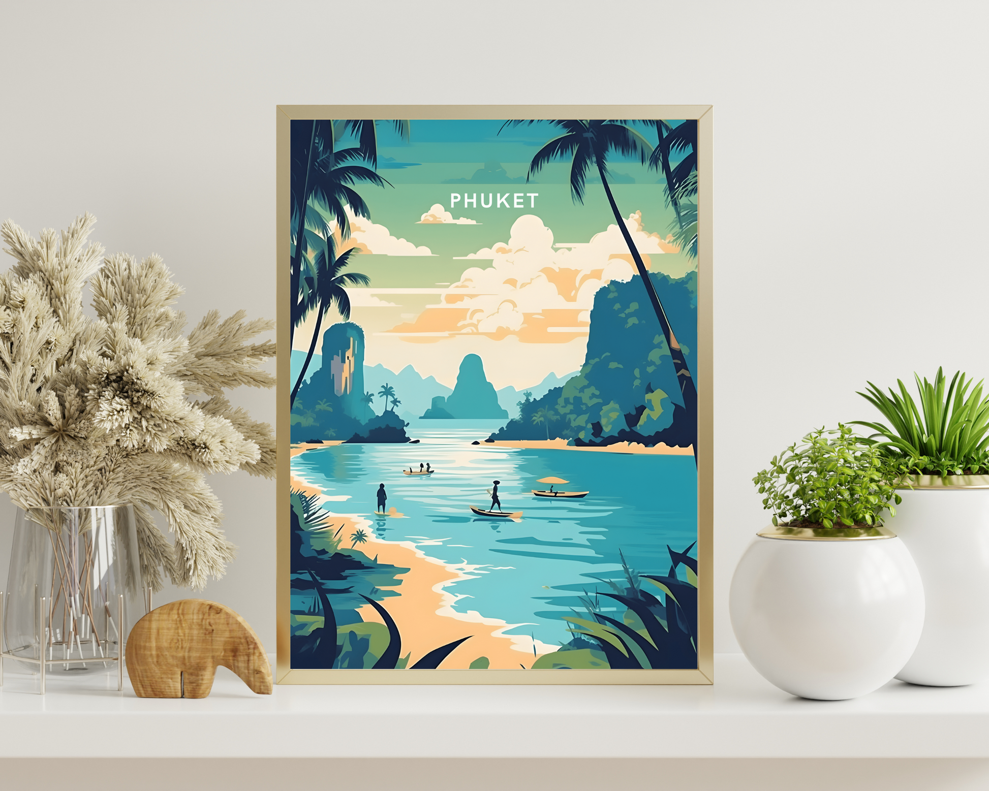 Phuket Thailand Travel Poster Print - Pitchers Design