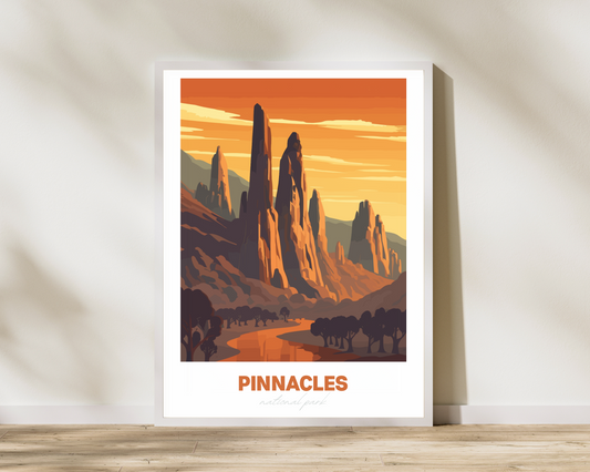 Pinnacles National Park Travel Poster Print - Pitchers Design