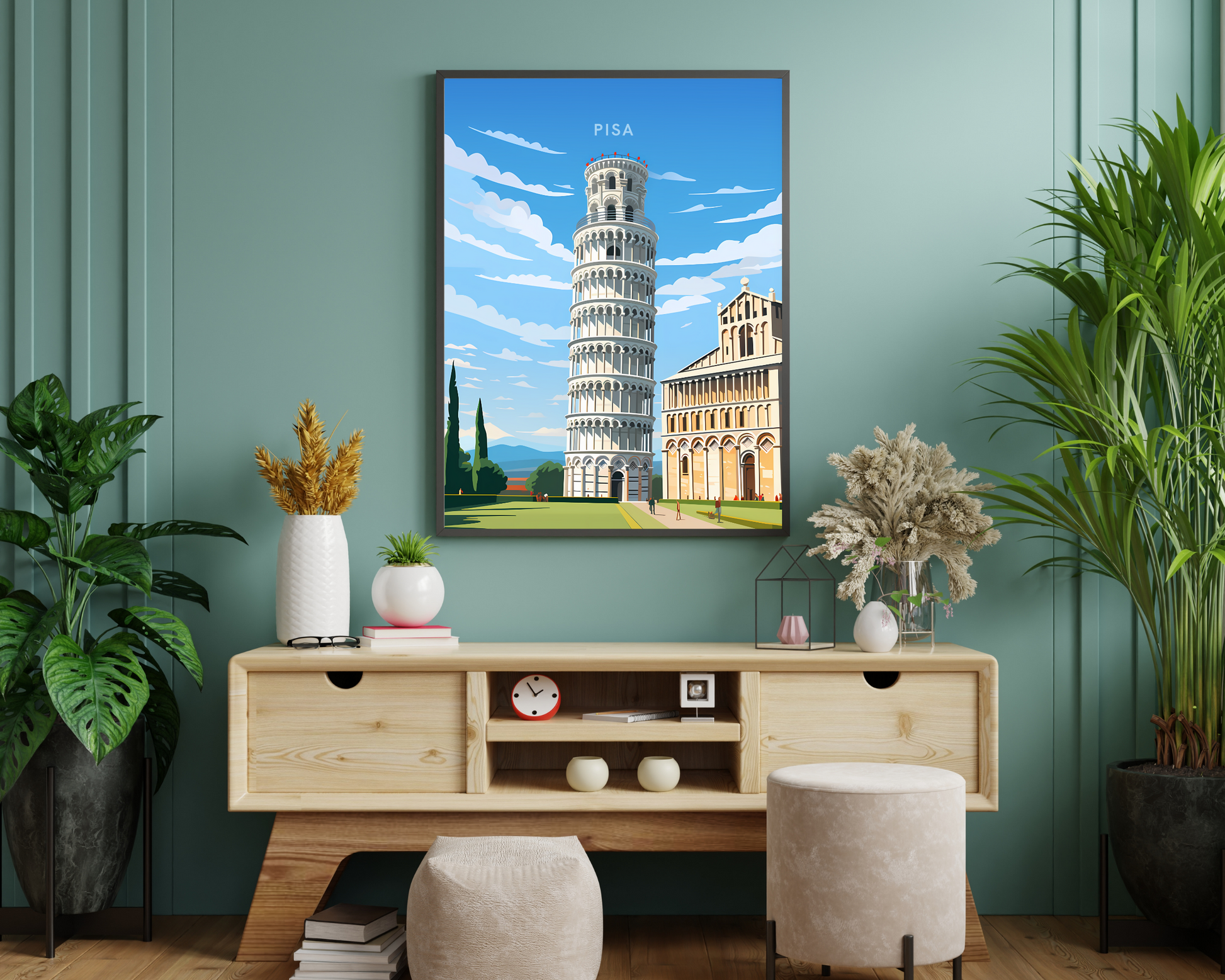 Pisa Italy Travel Poster Print - Pitchers Design