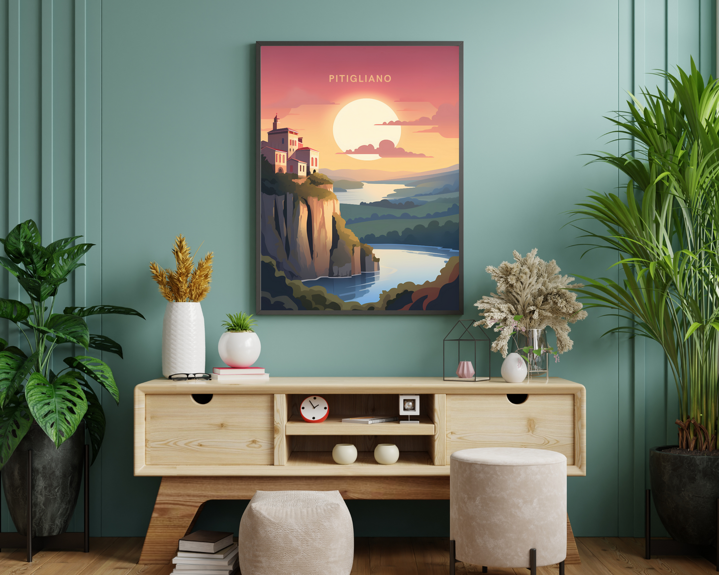 Pitigliano Italy Travel Poster Print - Pitchers Design