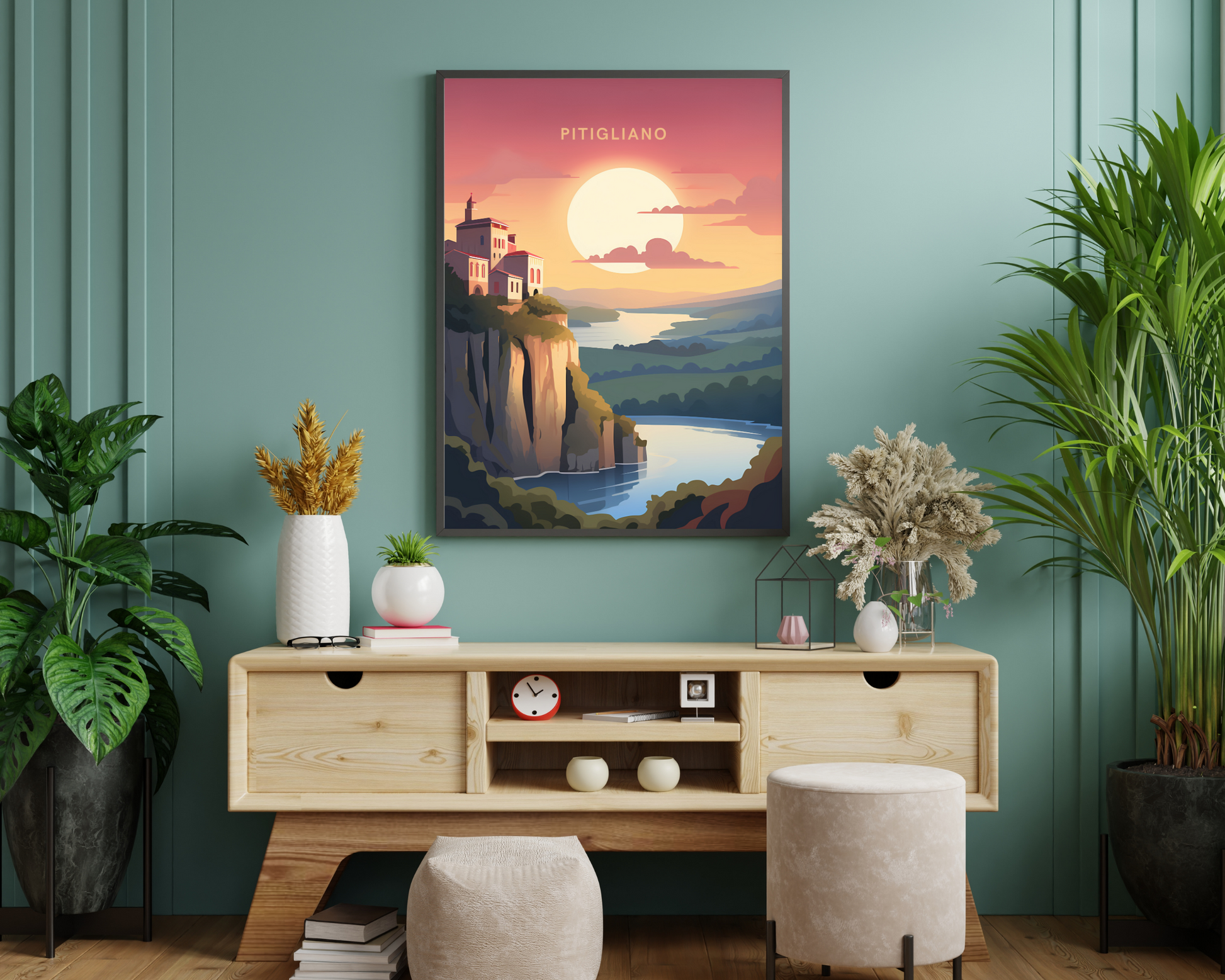 Pitigliano Italy Travel Poster Print - Pitchers Design