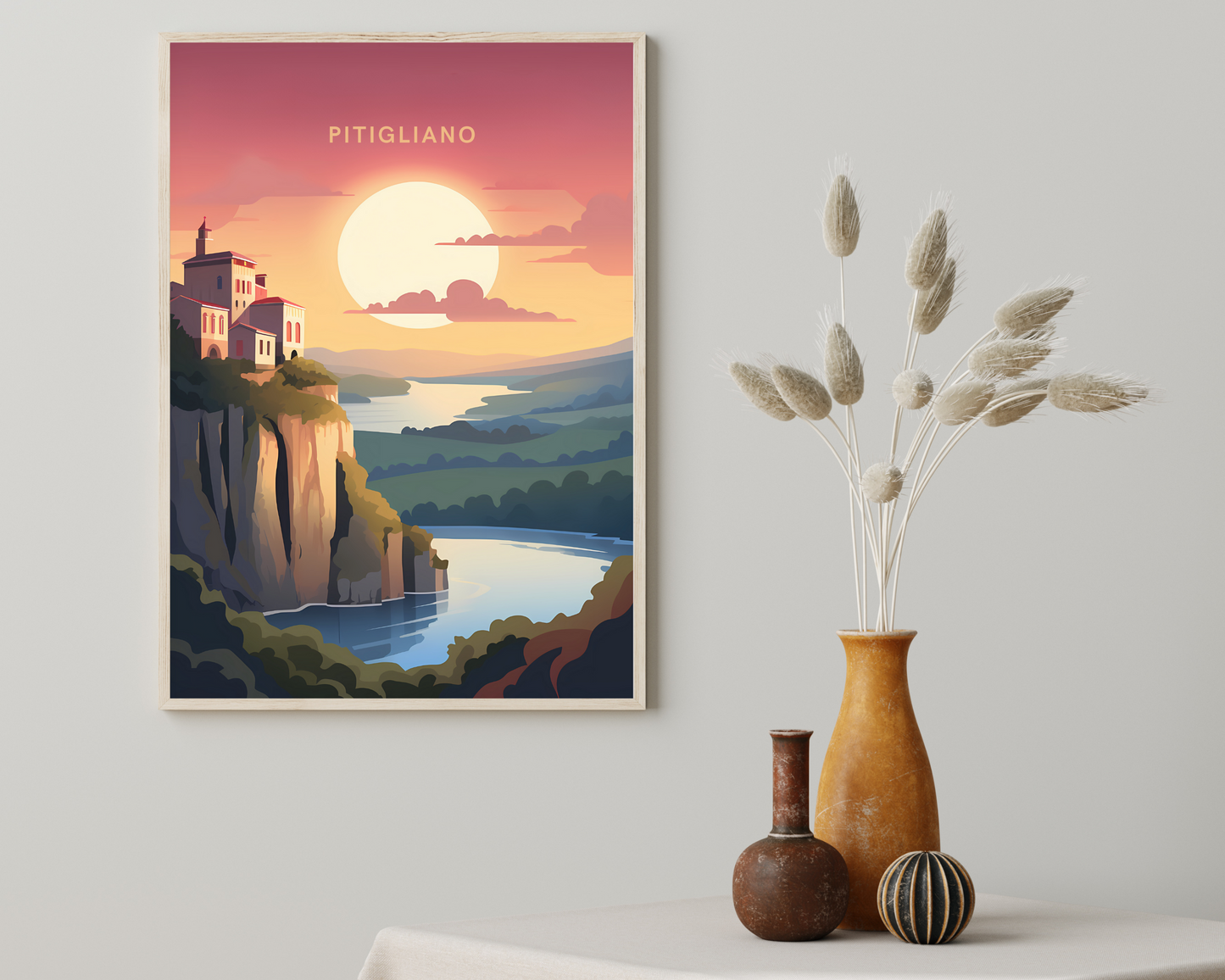 Pitigliano Italy Travel Poster Print - Pitchers Design