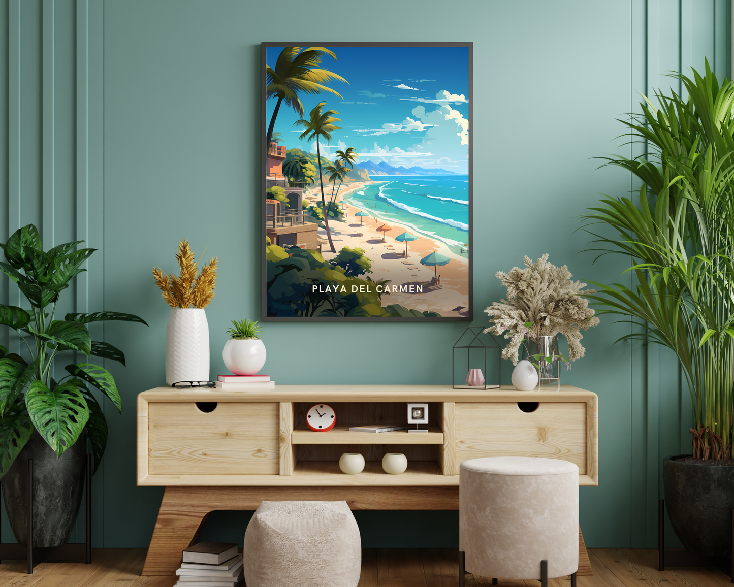 Playa Del Carmen Mexico Travel Poster Print - Pitchers Design