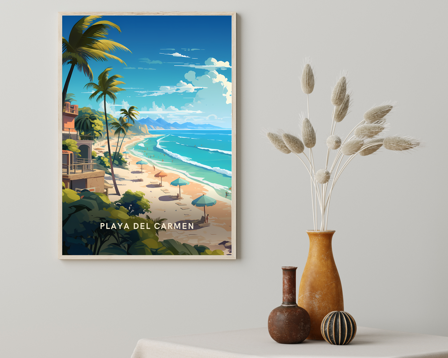 Playa Del Carmen Mexico Travel Poster Print - Pitchers Design