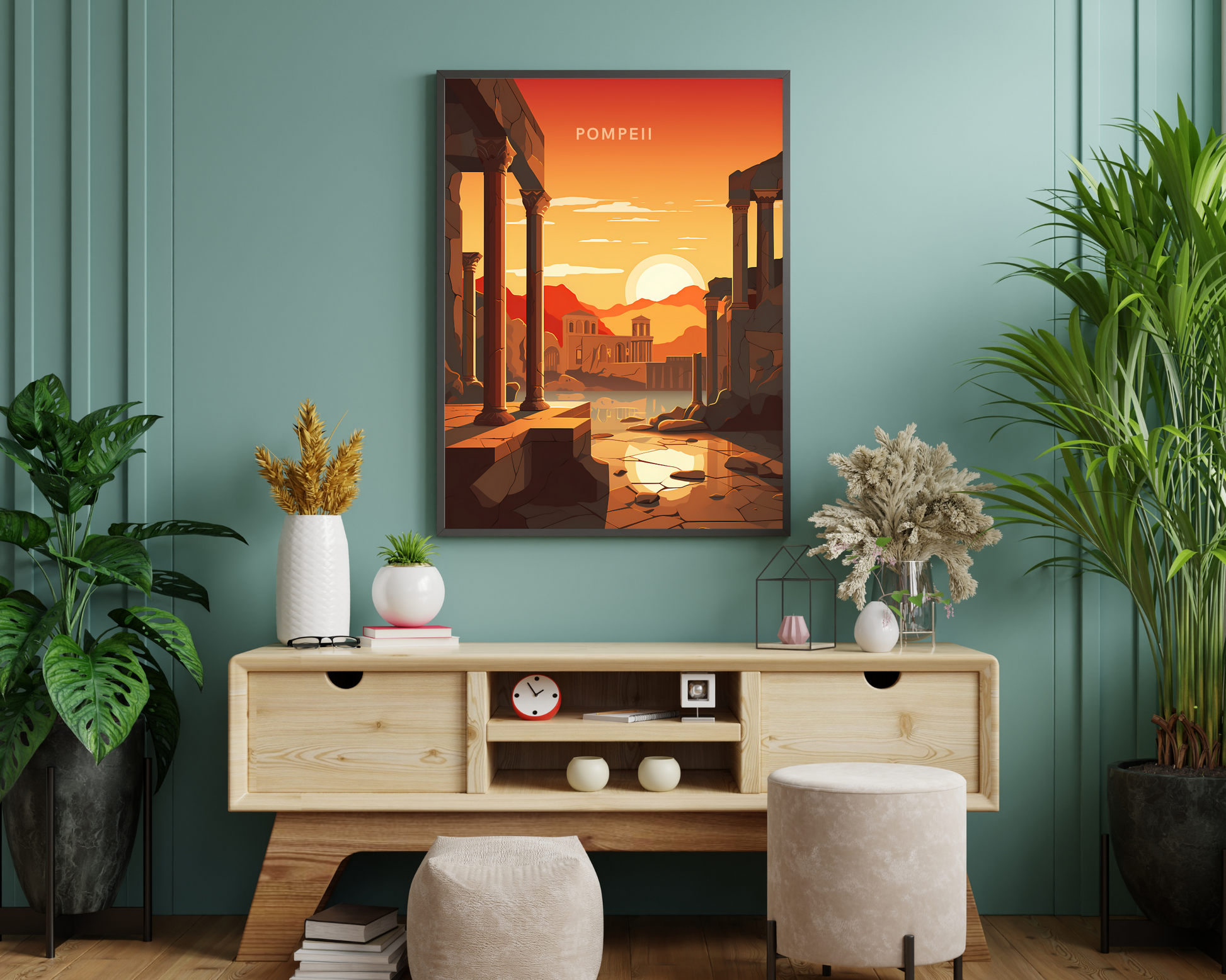 Pompeii Italy Travel Poster Print - Pitchers Design