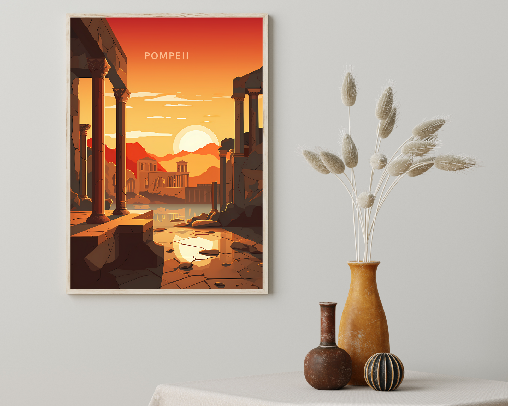 Pompeii Italy Travel Poster Print - Pitchers Design