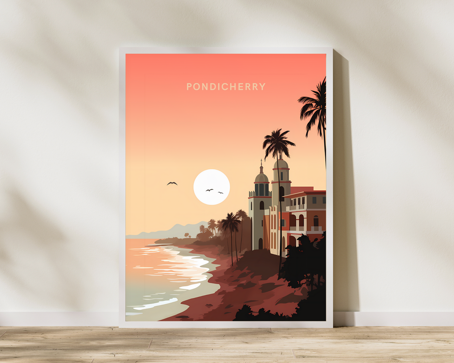 Pondicherry Puducherry India Travel Poster Print - Pitchers Design