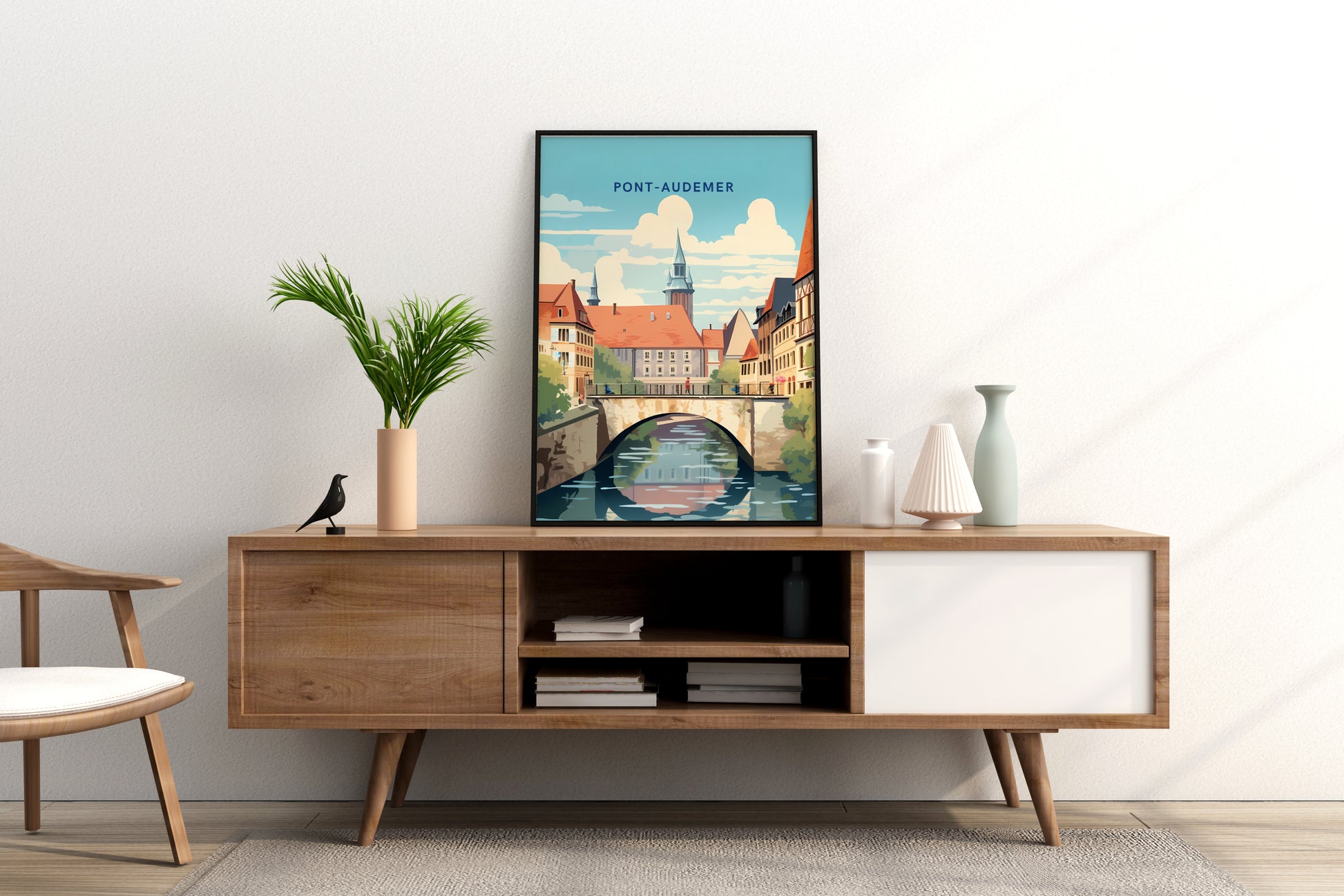 Pont-Audemer France Travel Poster Print - Pitchers Design