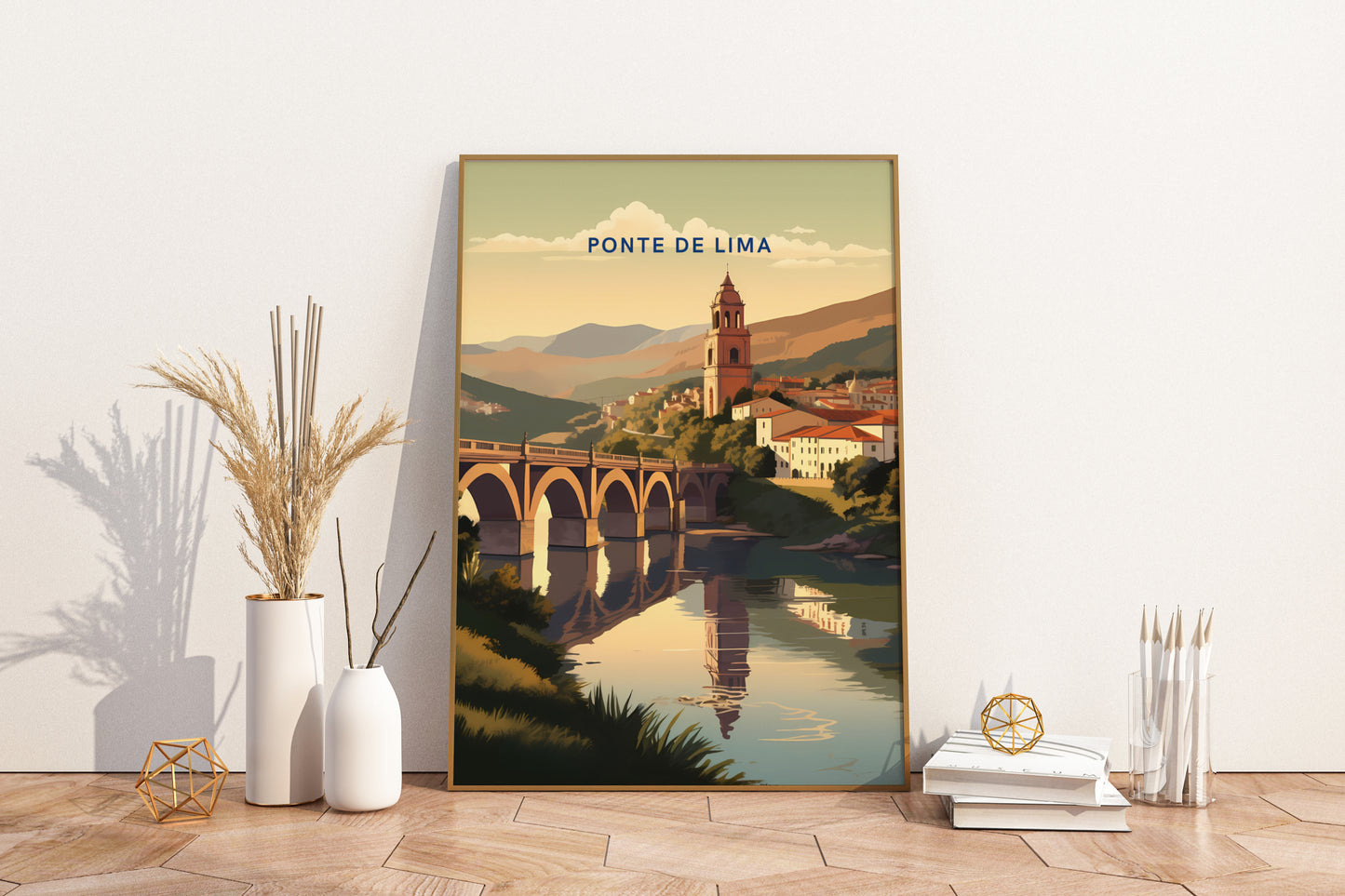 Ponte de Lima Portugal Travel Print Poster - Pitchers Design