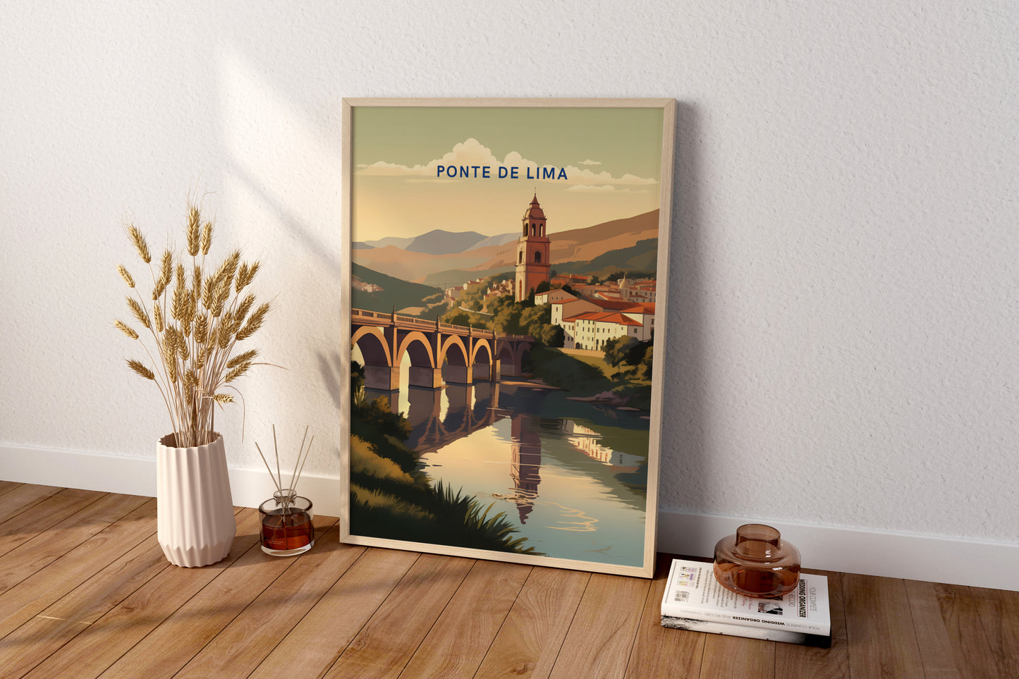 Ponte de Lima Portugal Travel Print Poster - Pitchers Design