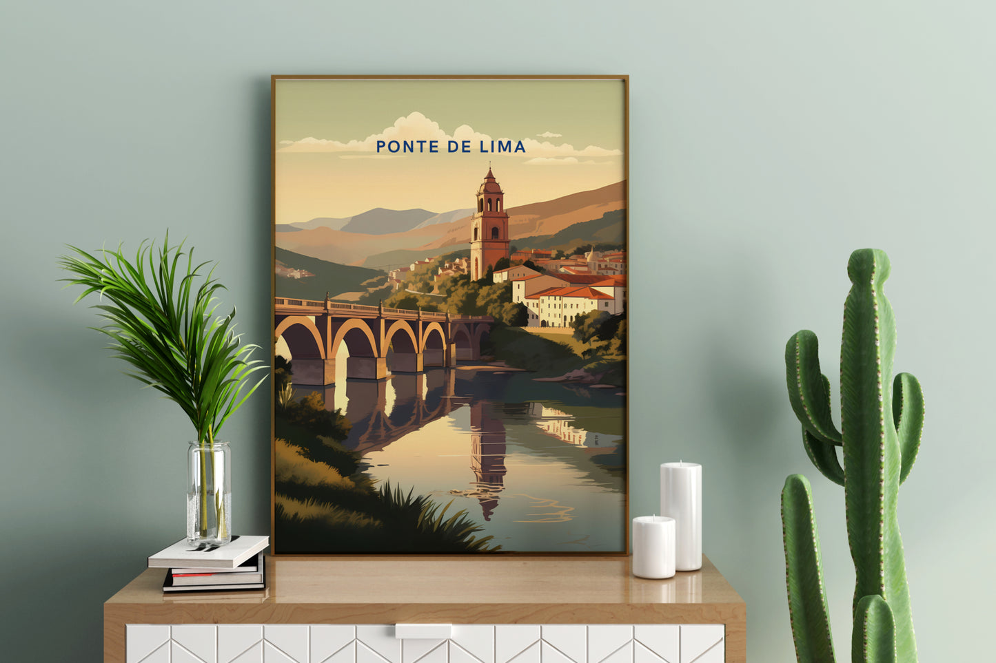 Ponte de Lima Portugal Travel Print Poster - Pitchers Design