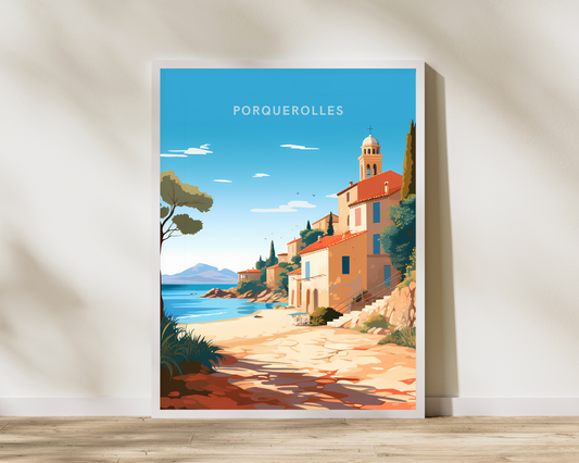 Porquerolles Island France Travel Poster Print - Pitchers Design