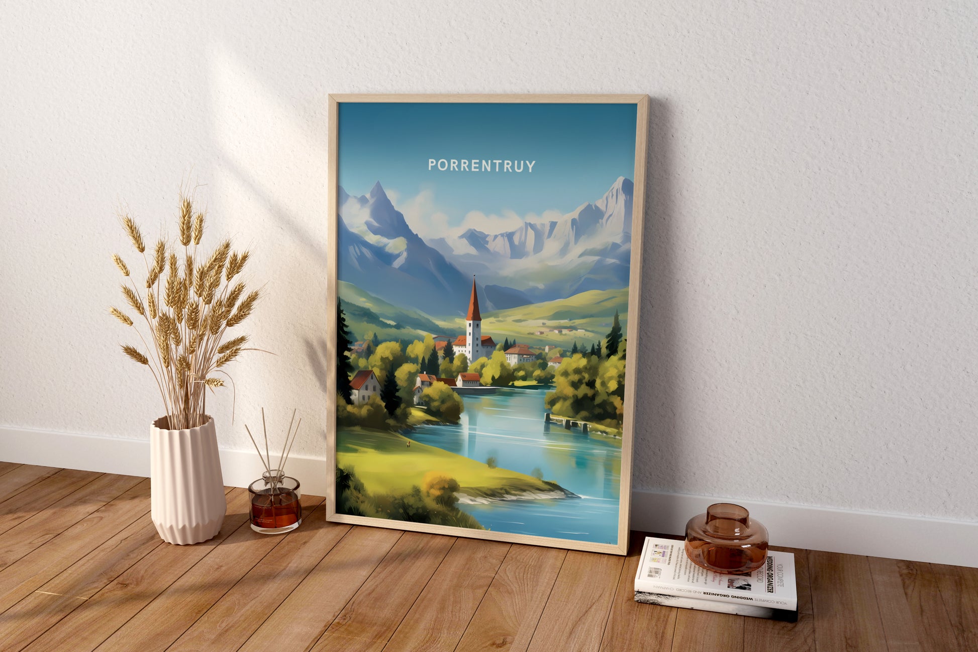 Porrentruy Switzerland Travel Poster Print - Pitchers Design