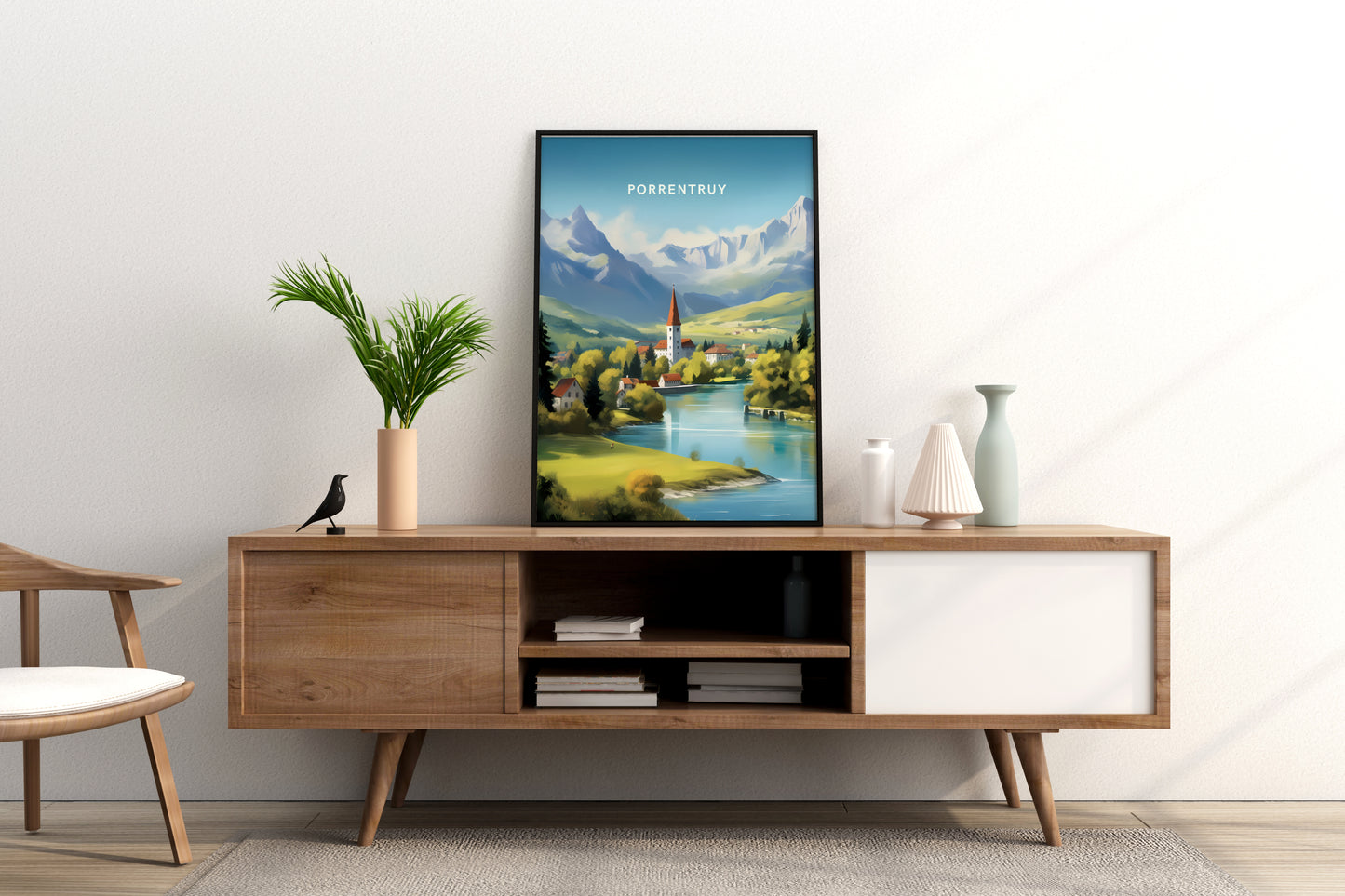 Porrentruy Switzerland Travel Poster Print - Pitchers Design