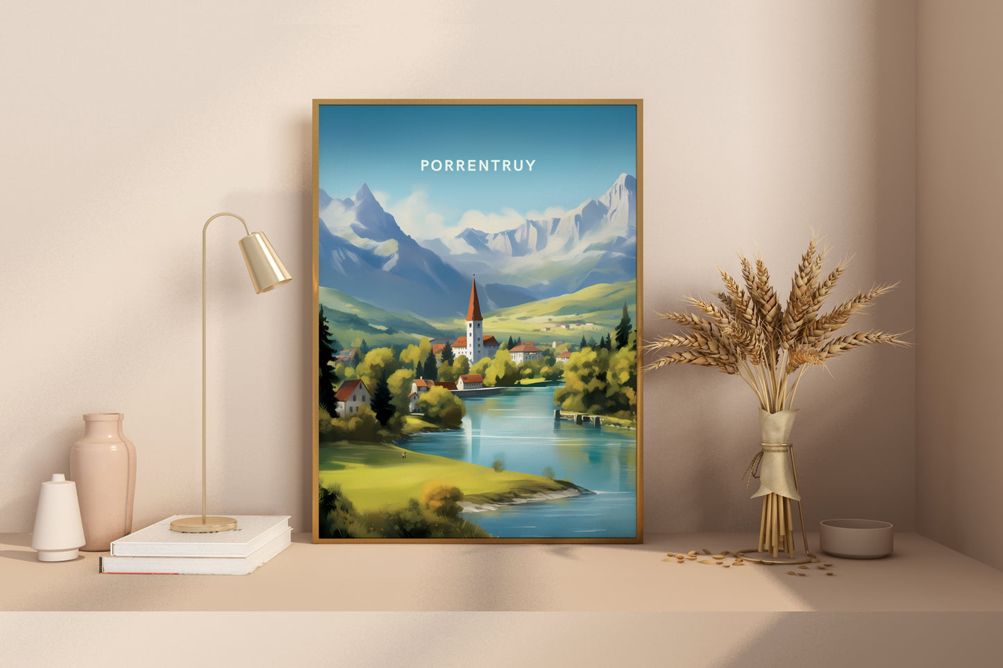 Porrentruy Switzerland Travel Poster Print - Pitchers Design