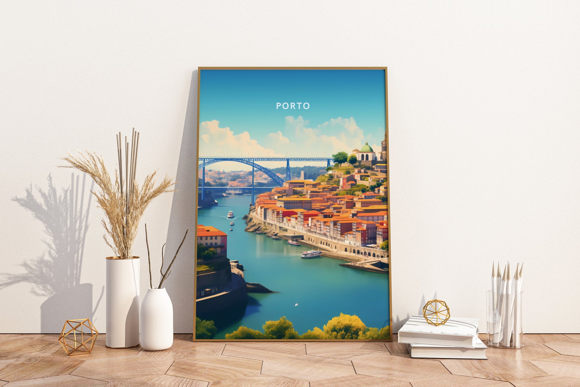 Porto City View Portugal Travel Print Poster - Pitchers Design