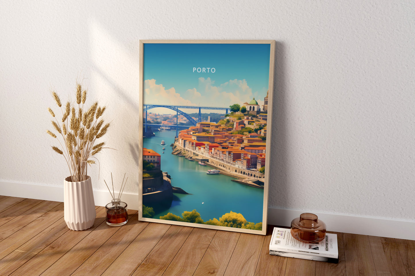 Porto City View Portugal Travel Print Poster - Pitchers Design