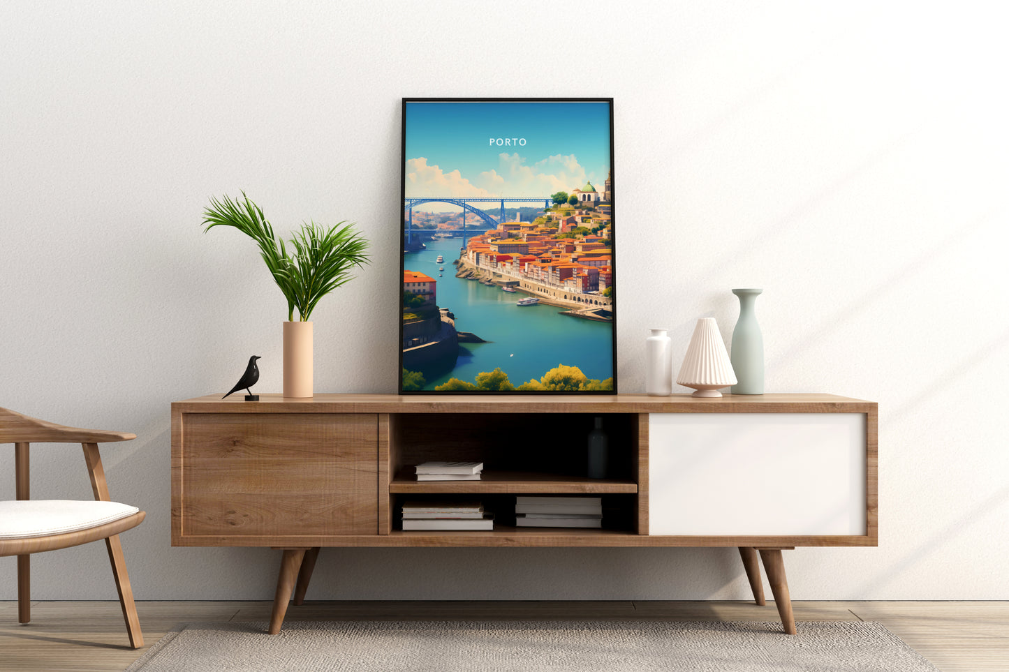 Porto City View Portugal Travel Print Poster - Pitchers Design