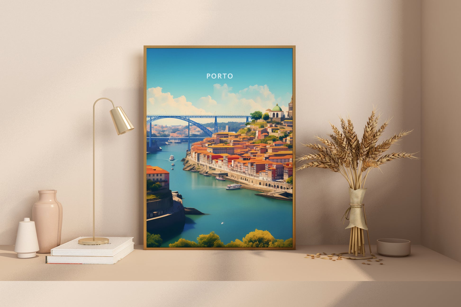 Porto City View Portugal Travel Print Poster - Pitchers Design