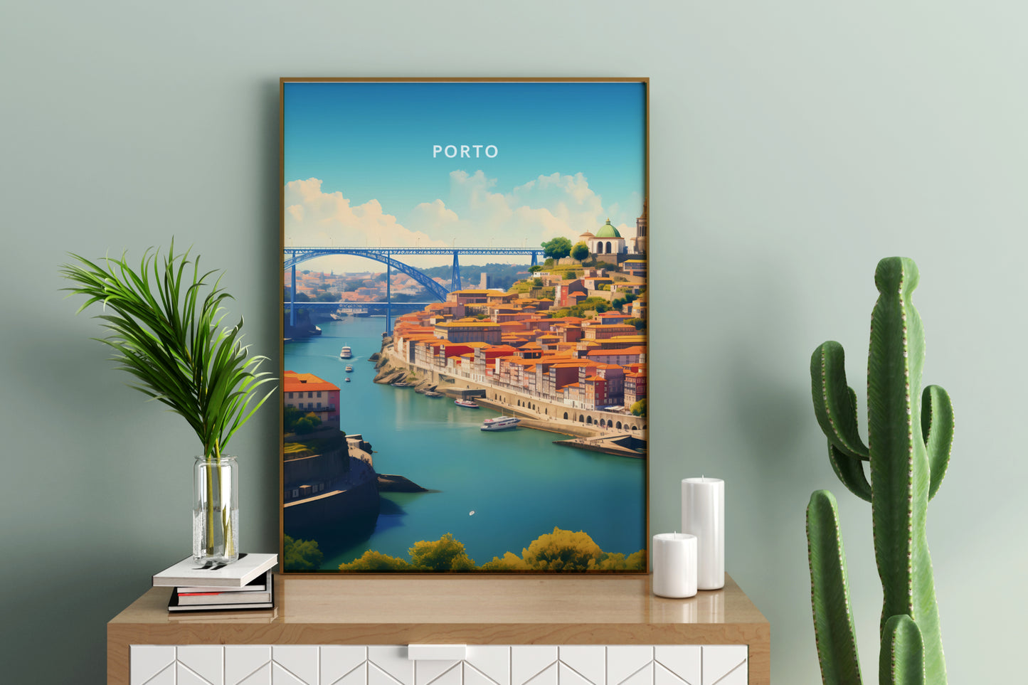 Porto City View Portugal Travel Print Poster - Pitchers Design