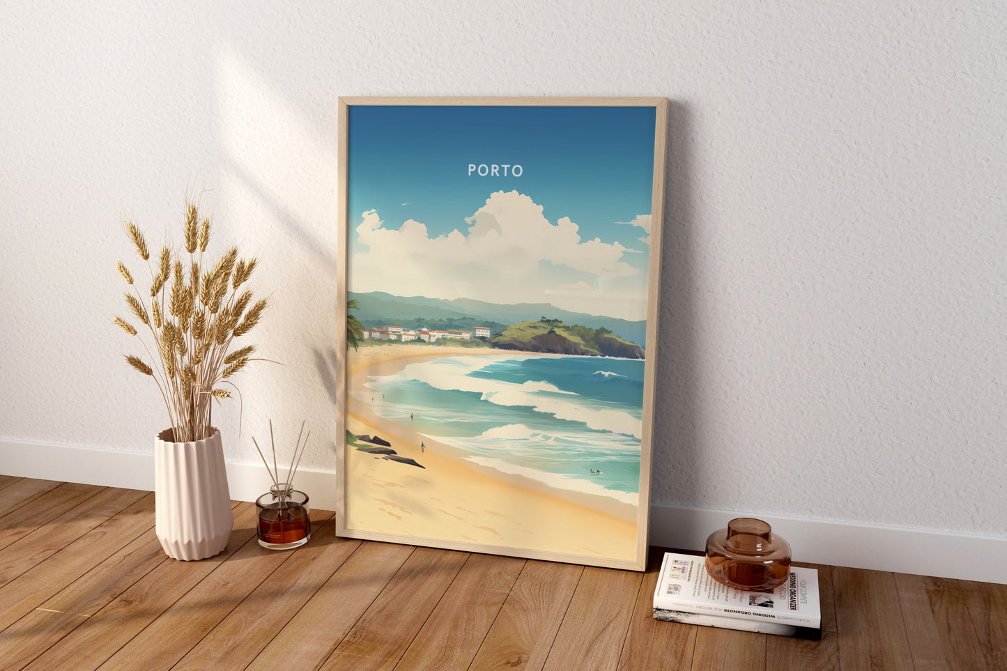 Porto Beaches Portugal Travel Print Poster - Pitchers Design