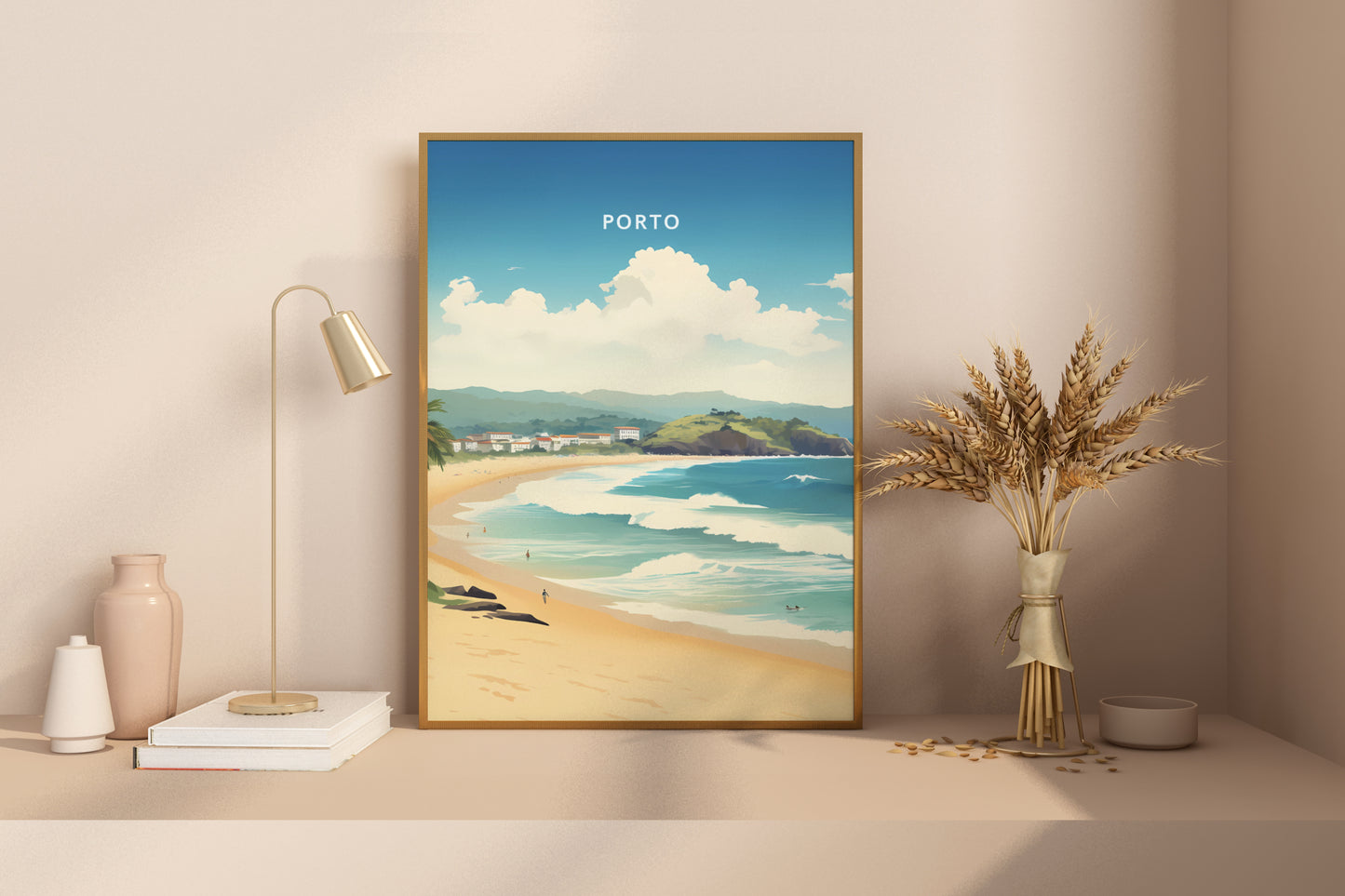 Porto Beaches Portugal Travel Print Poster - Pitchers Design