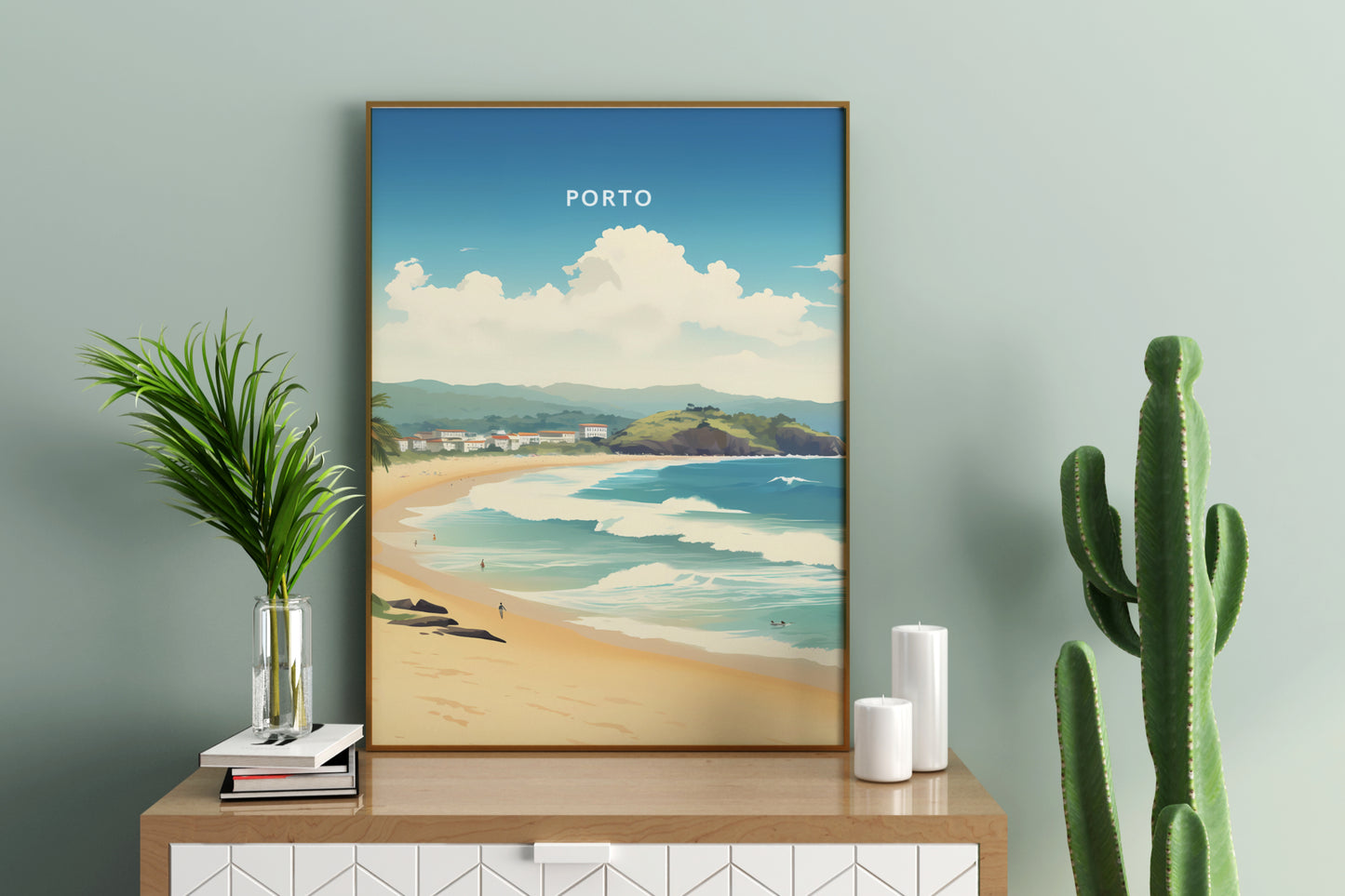 Porto Beaches Portugal Travel Print Poster - Pitchers Design