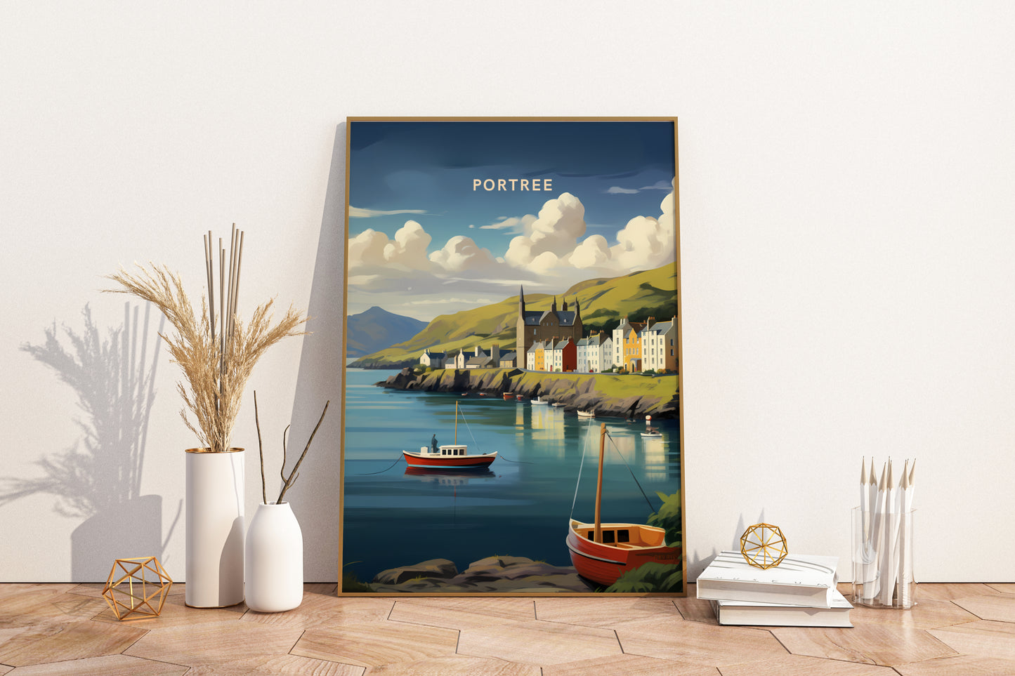 Portree Scotland Travel Poster Print - Pitchers Design