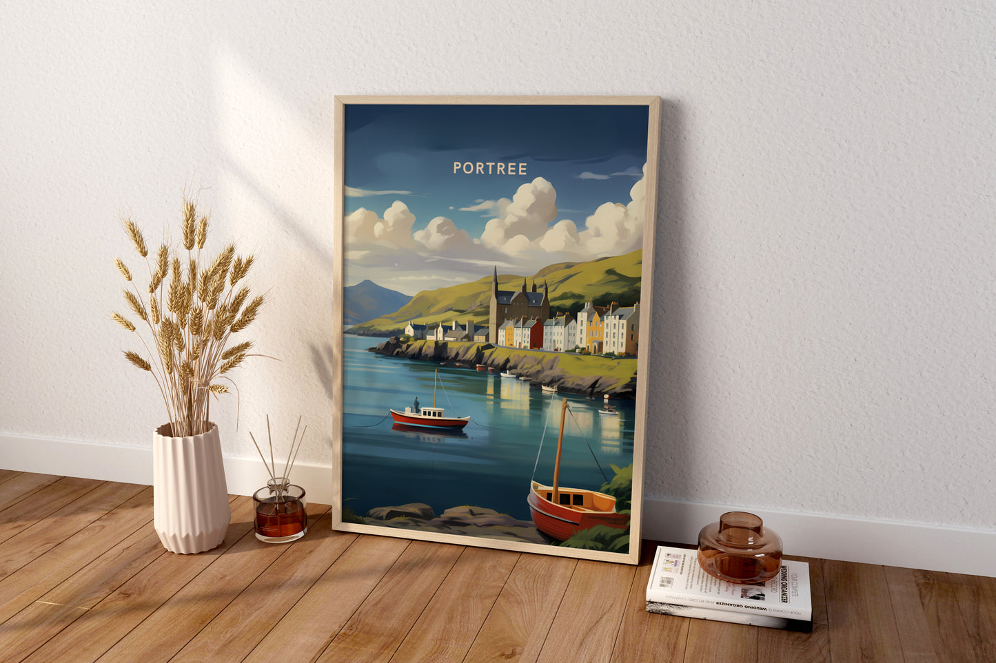 Portree Scotland Travel Poster Print - Pitchers Design