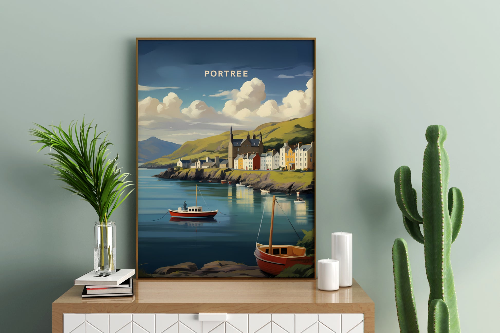 Portree Scotland Travel Poster Print - Pitchers Design