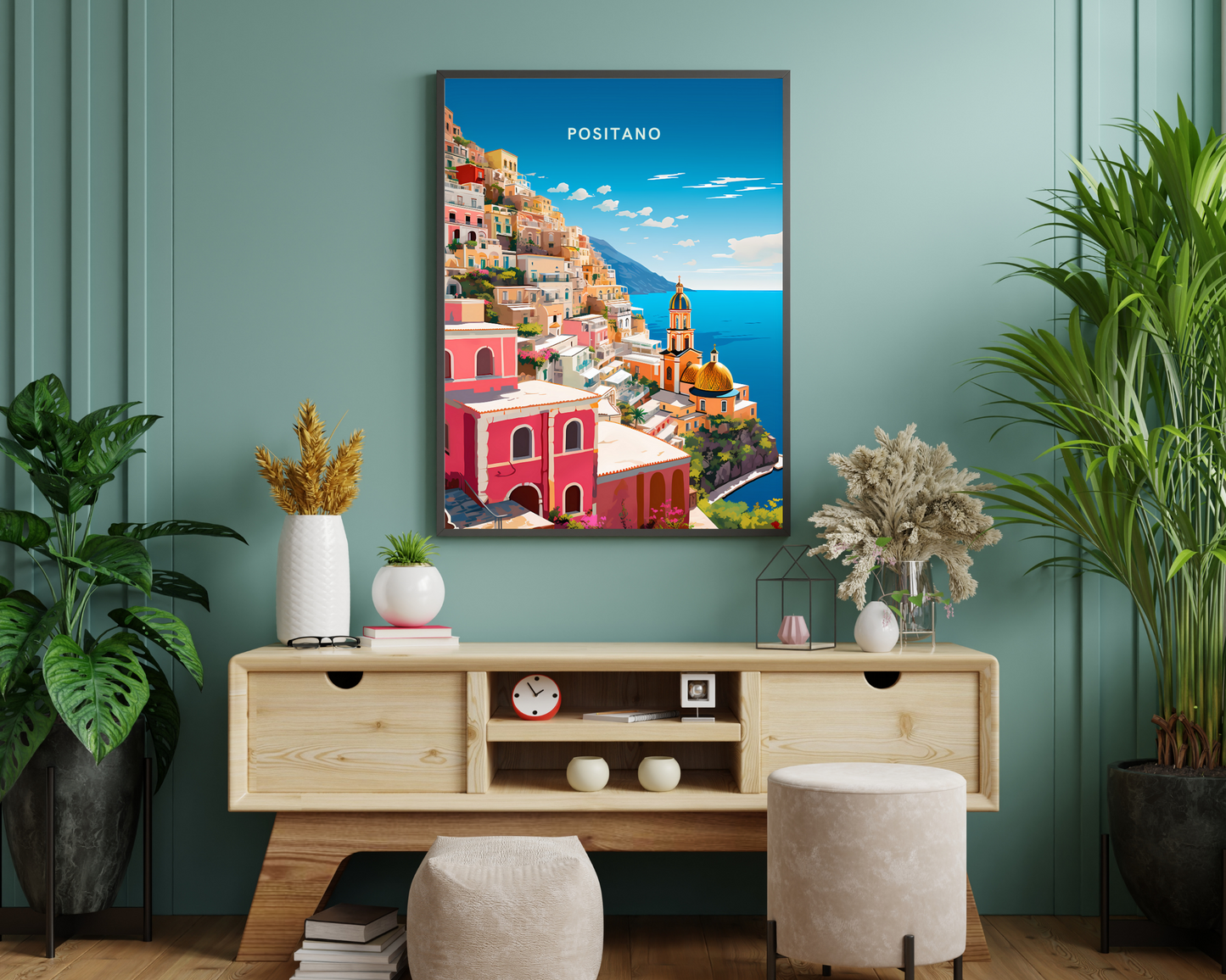 Positano Italy Travel Poster Print - Pitchers Design