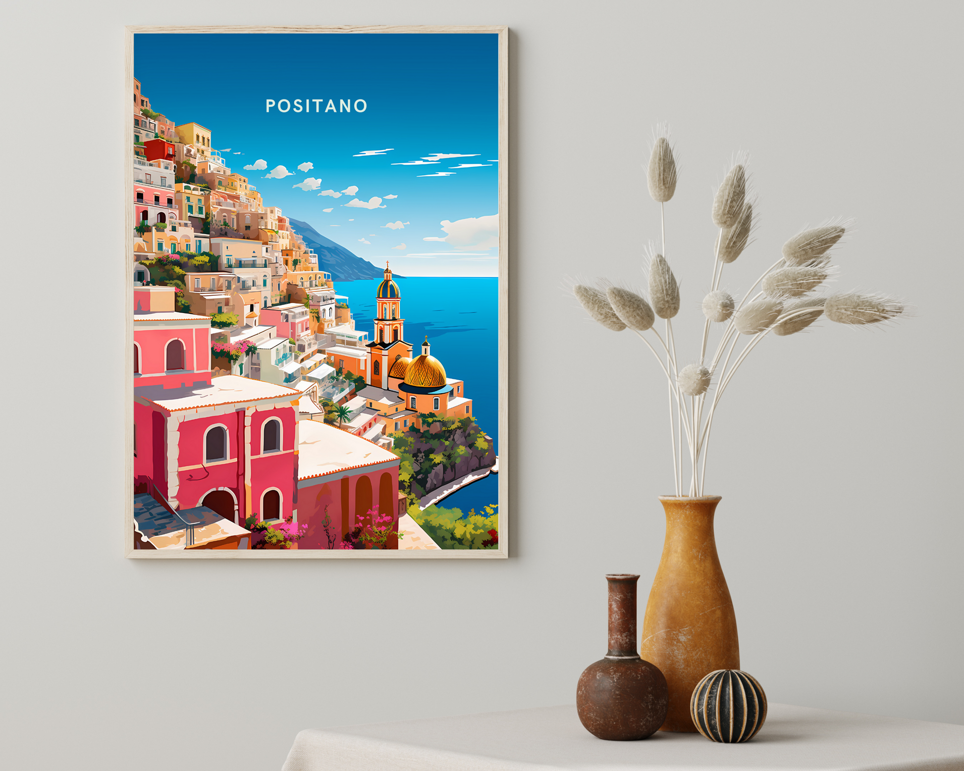 Positano Italy Travel Poster Print - Pitchers Design