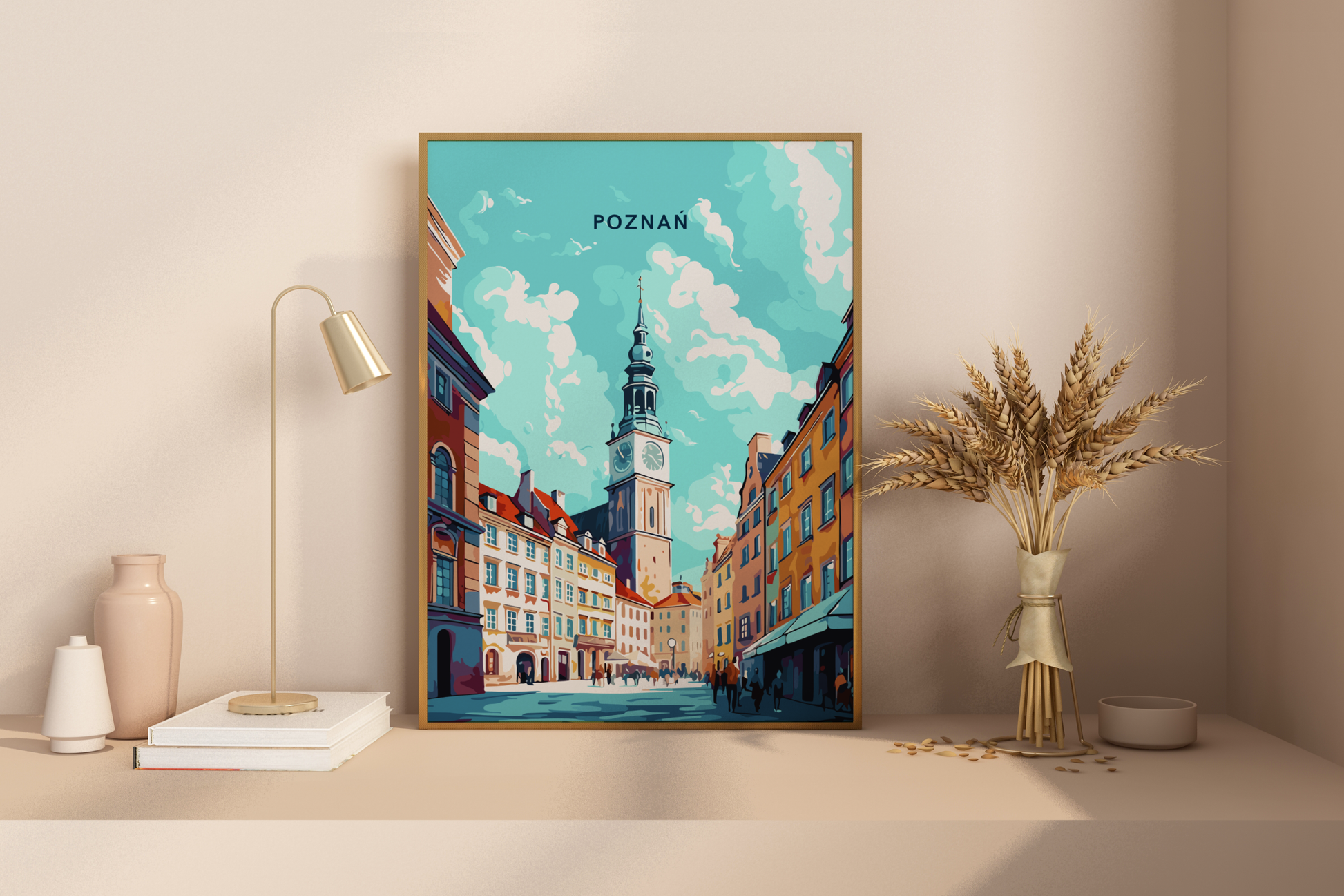 Poznań Poland Travel Print Poster - Pitchers Design