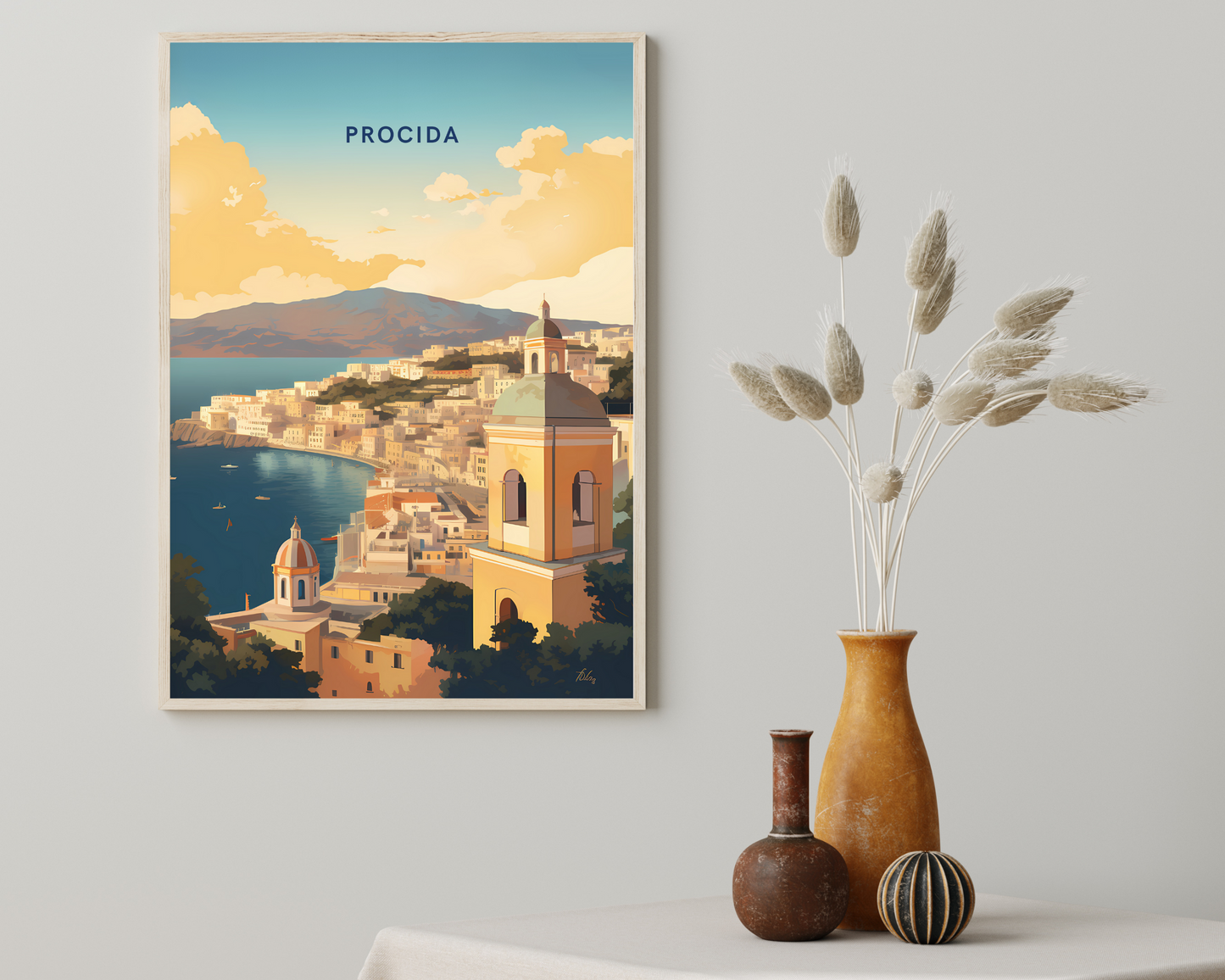 Procida Italy Travel Poster Print - Pitchers Design