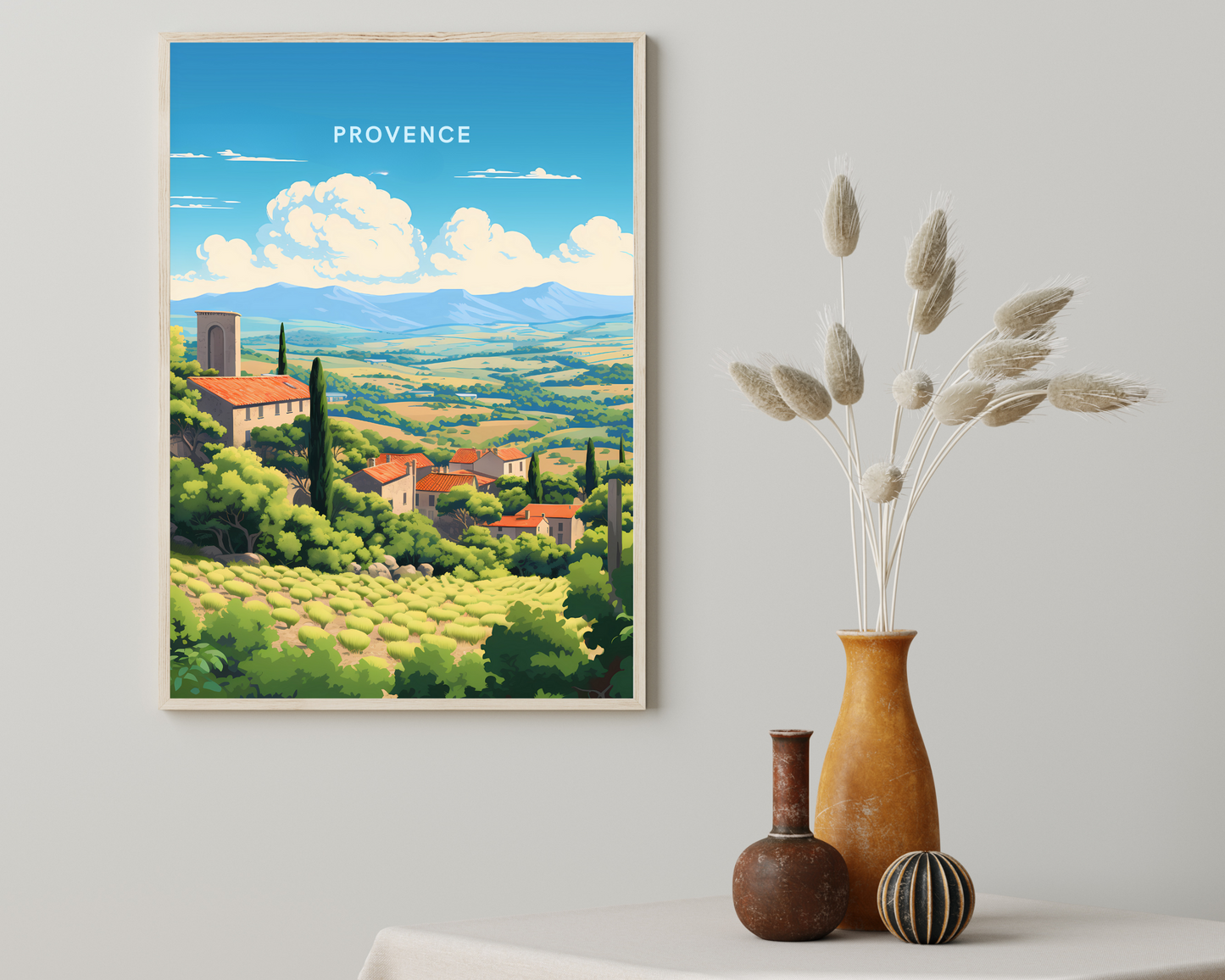 Provence France Travel Poster Print - Pitchers Design