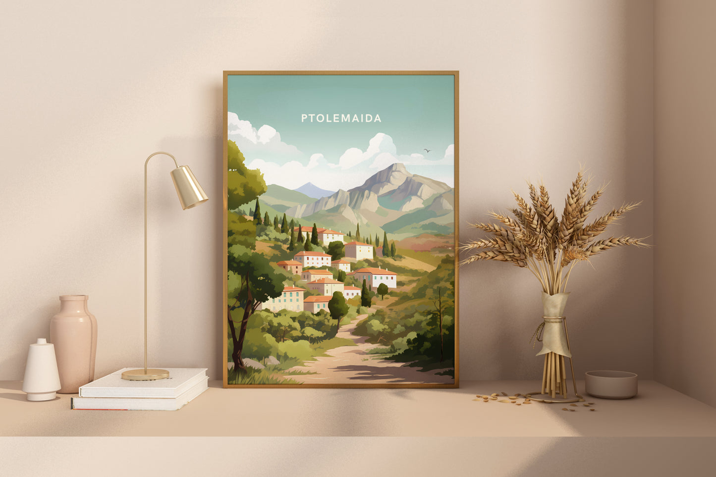 Ptolemaida Greece Travel Poster Print - Pitchers Design