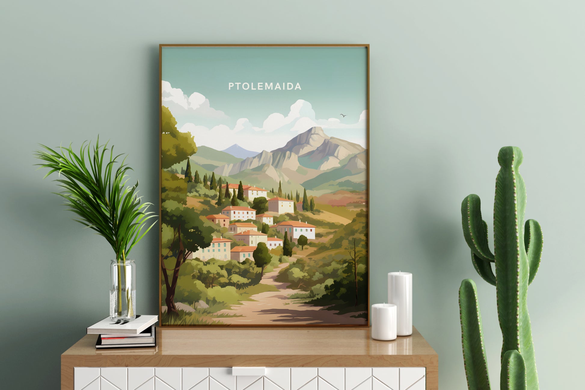 Ptolemaida Greece Travel Poster Print - Pitchers Design