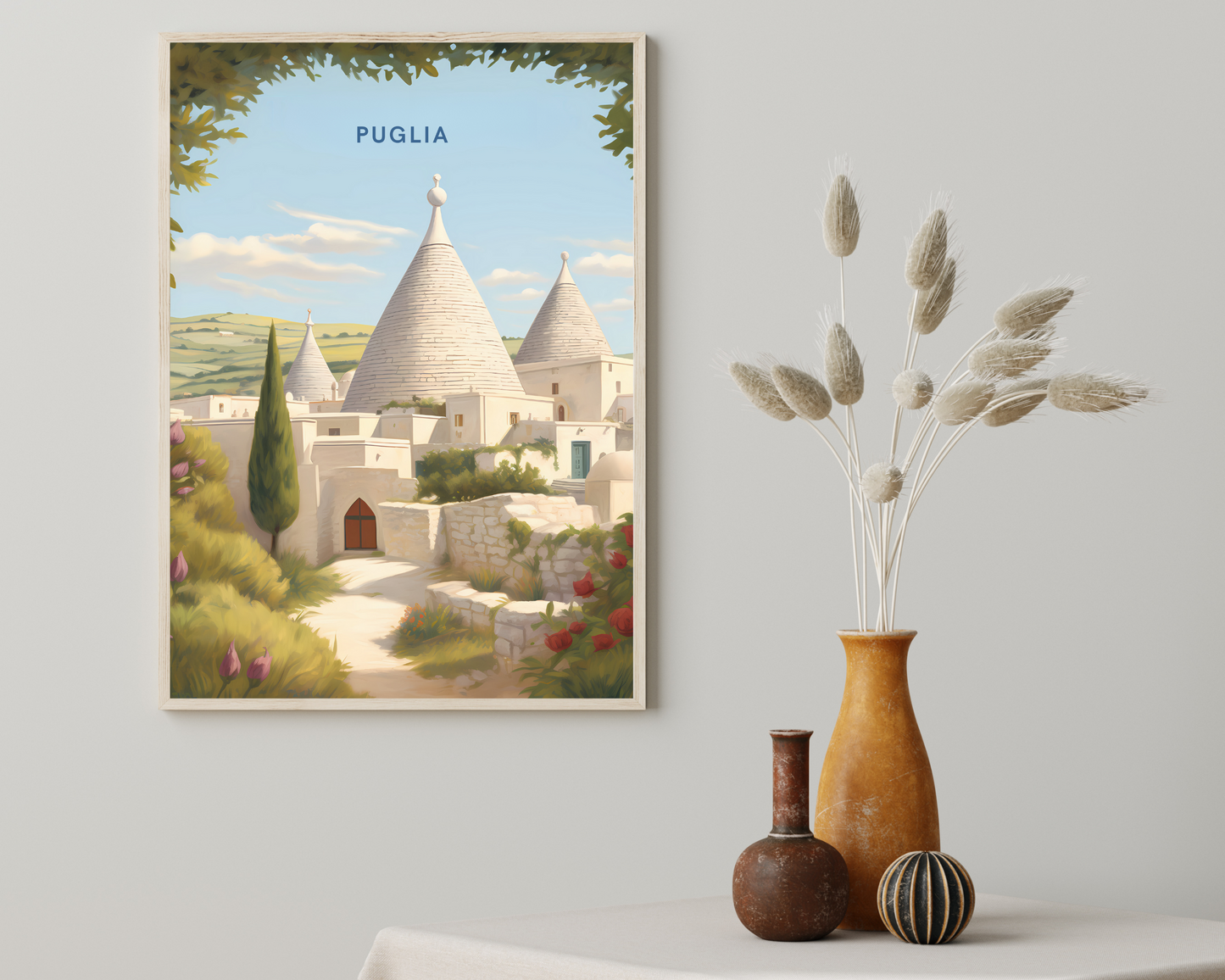 Puglia Italy Travel Poster Print - Pitchers Design