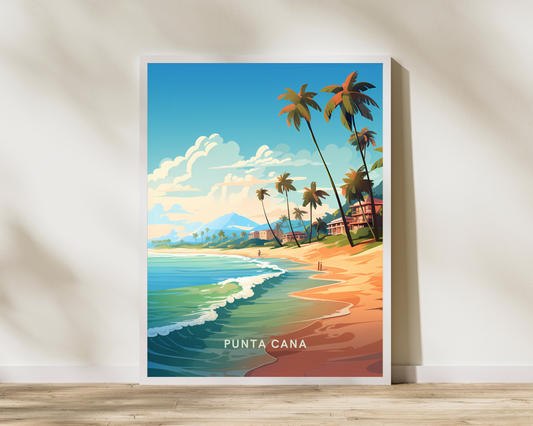 Punta Cana Dominican Republic Travel Poster Print - Pitchers Design