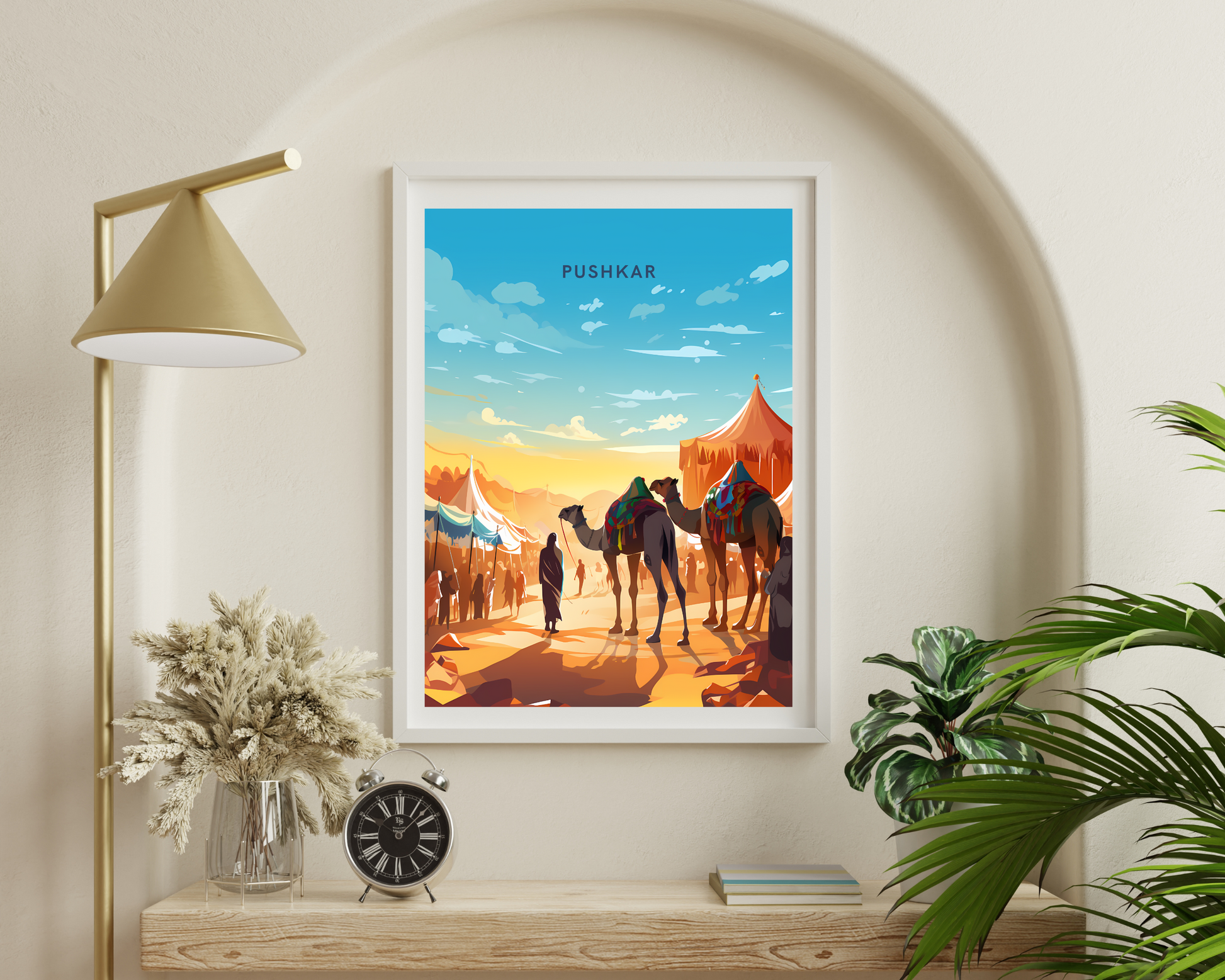 Pushkar Rajasthan India Travel Poster Print - Pitchers Design