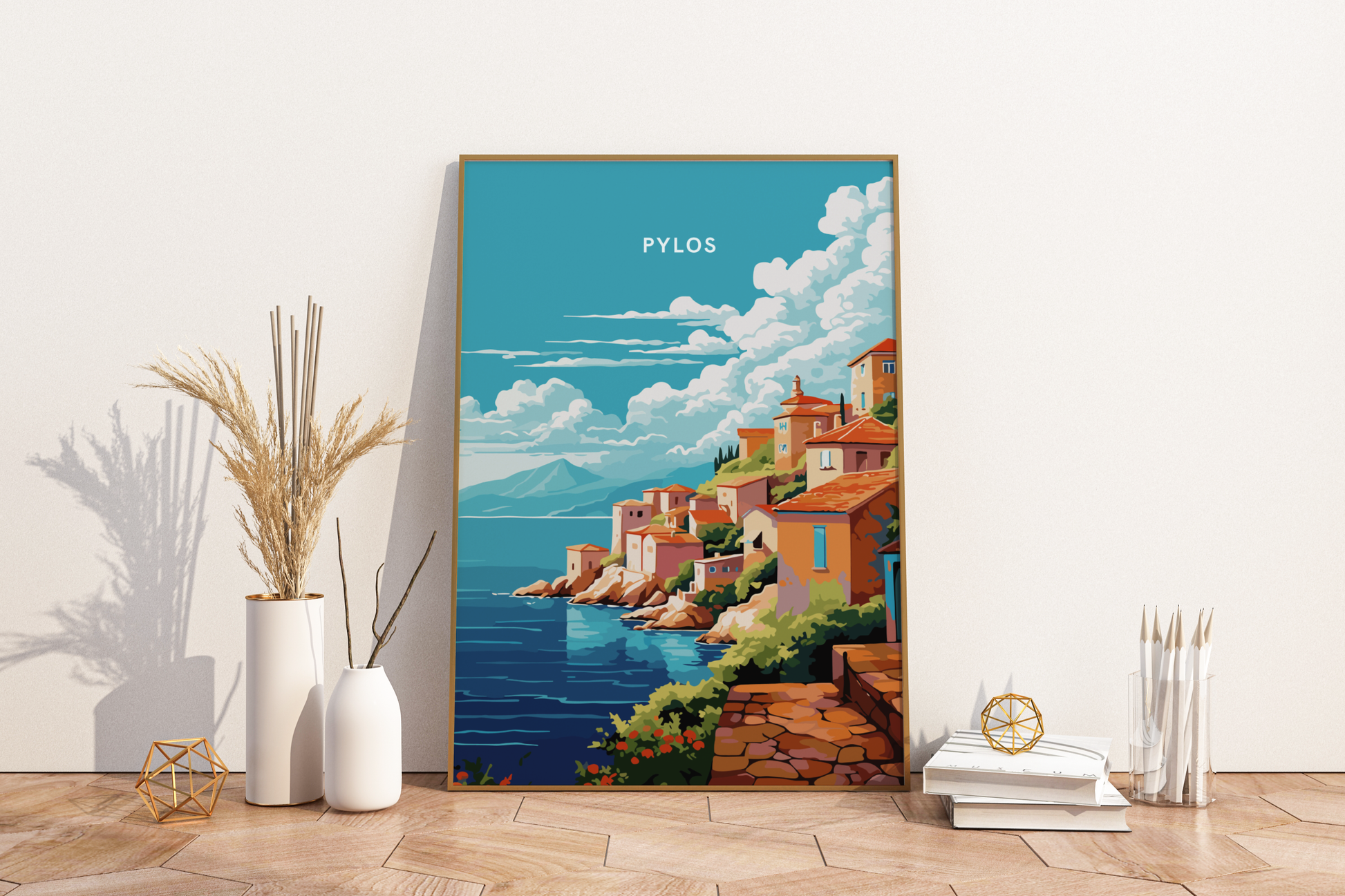 Pylos Greece Travel Print Poster - Pitchers Design