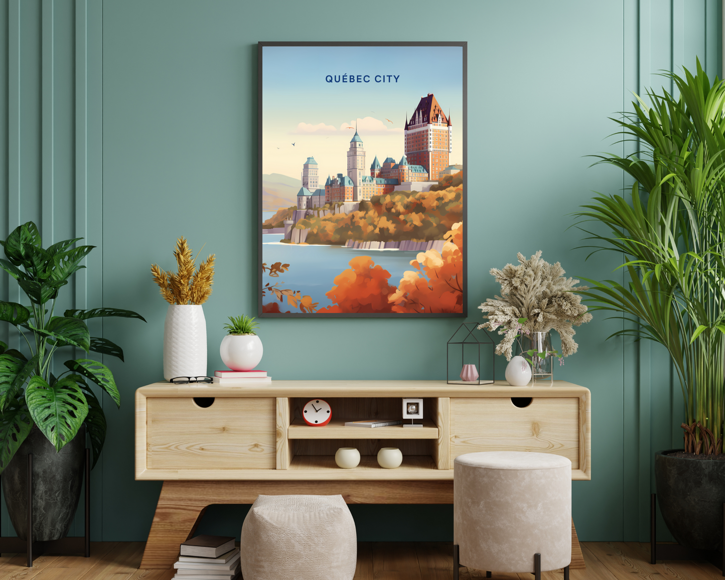 Québec City Canada Travel Poster Print - Pitchers Design