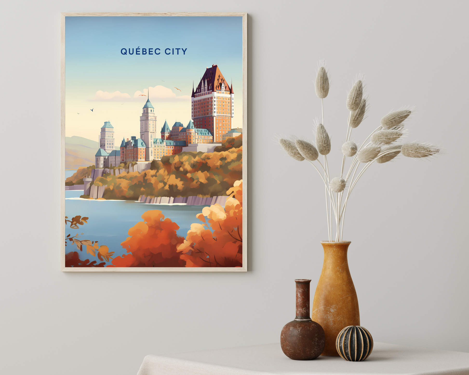 Québec City Canada Travel Poster Print - Pitchers Design