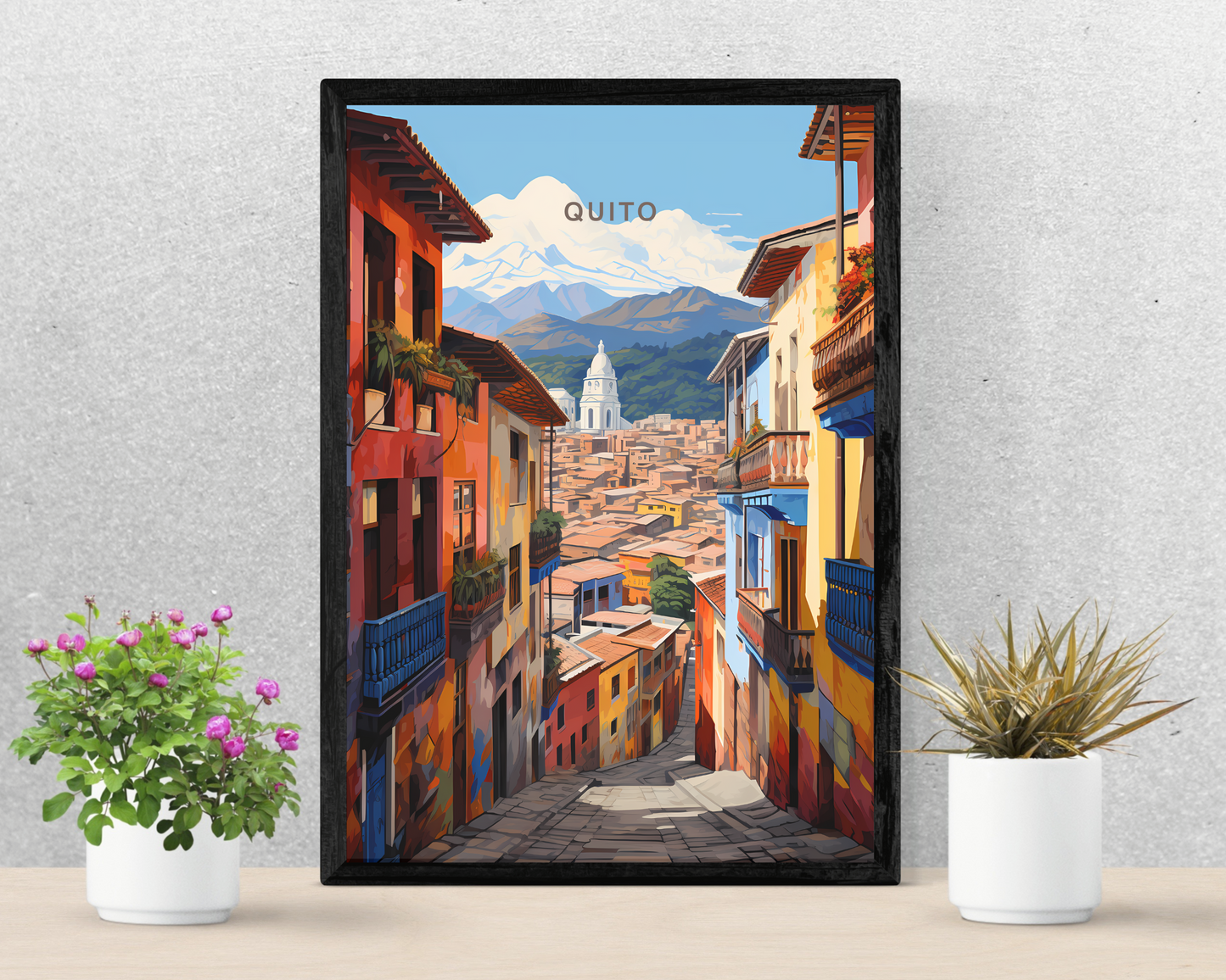 Quito Ecuador Travel Poster Print - Pitchers Design