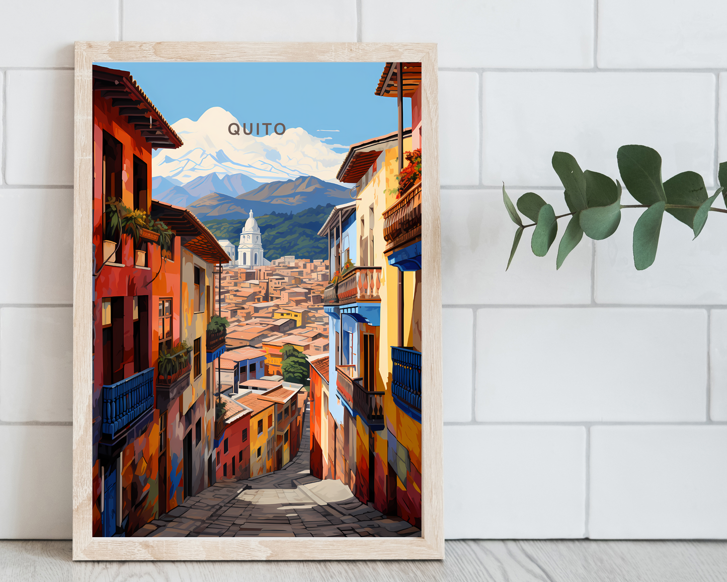 Quito Ecuador Travel Poster Print - Pitchers Design