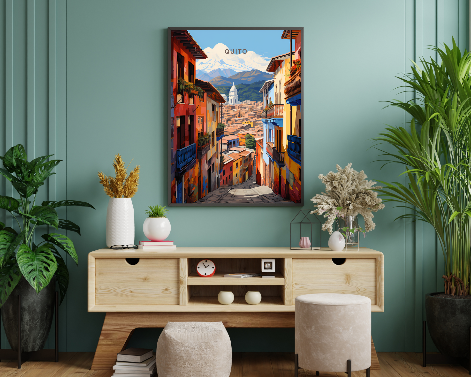 Quito Ecuador Travel Poster Print - Pitchers Design