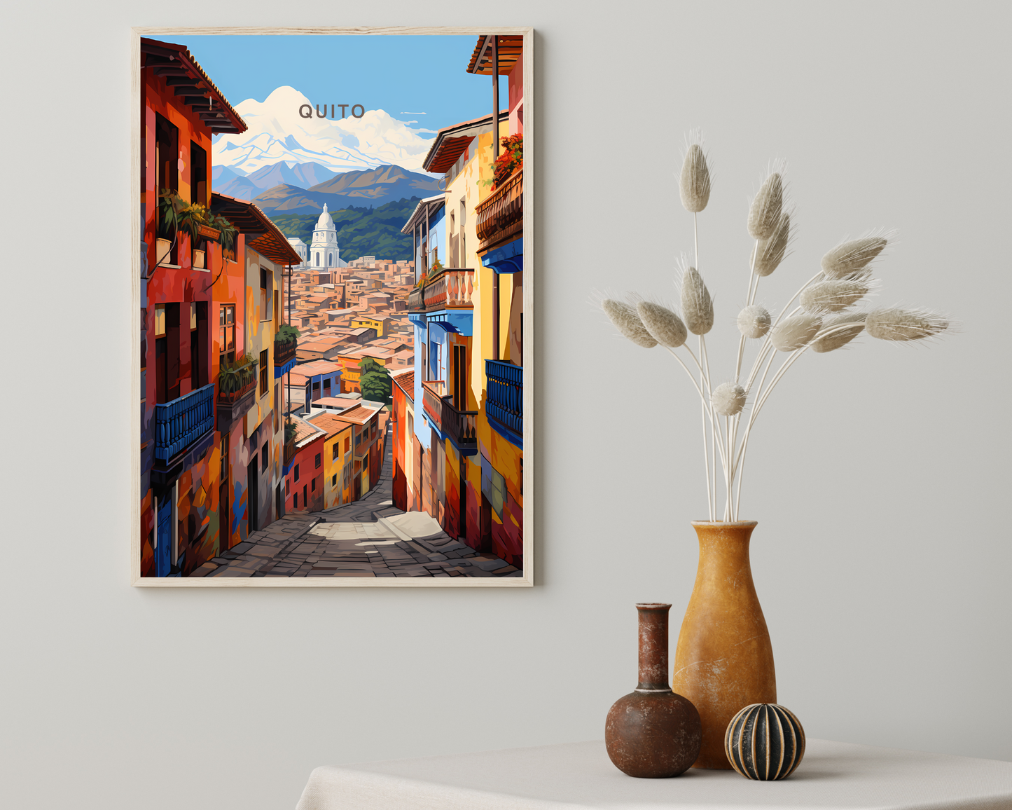 Quito Ecuador Travel Poster Print - Pitchers Design