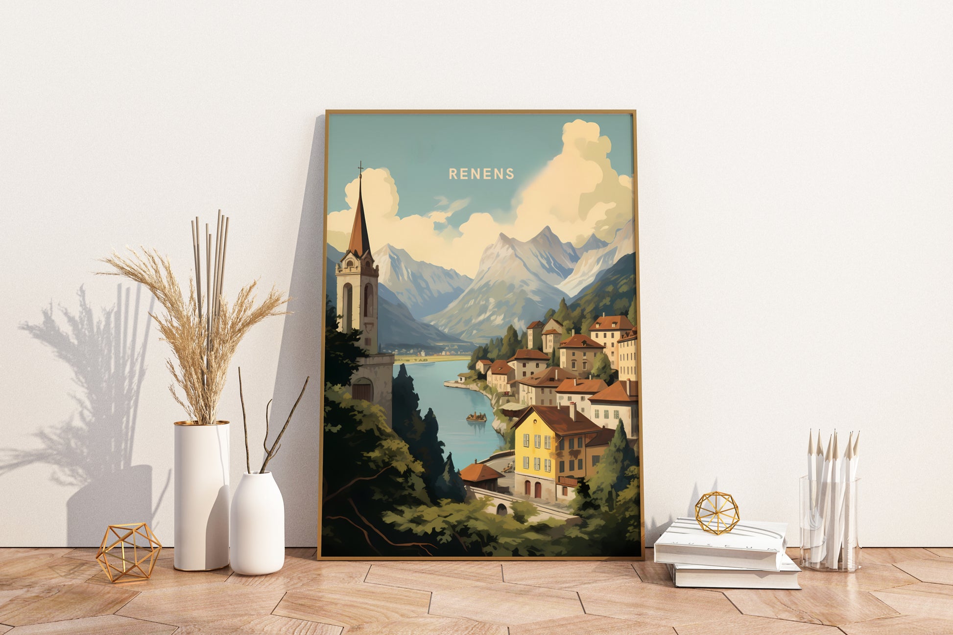 Renens Switzerland Travel Poster Print - Pitchers Design